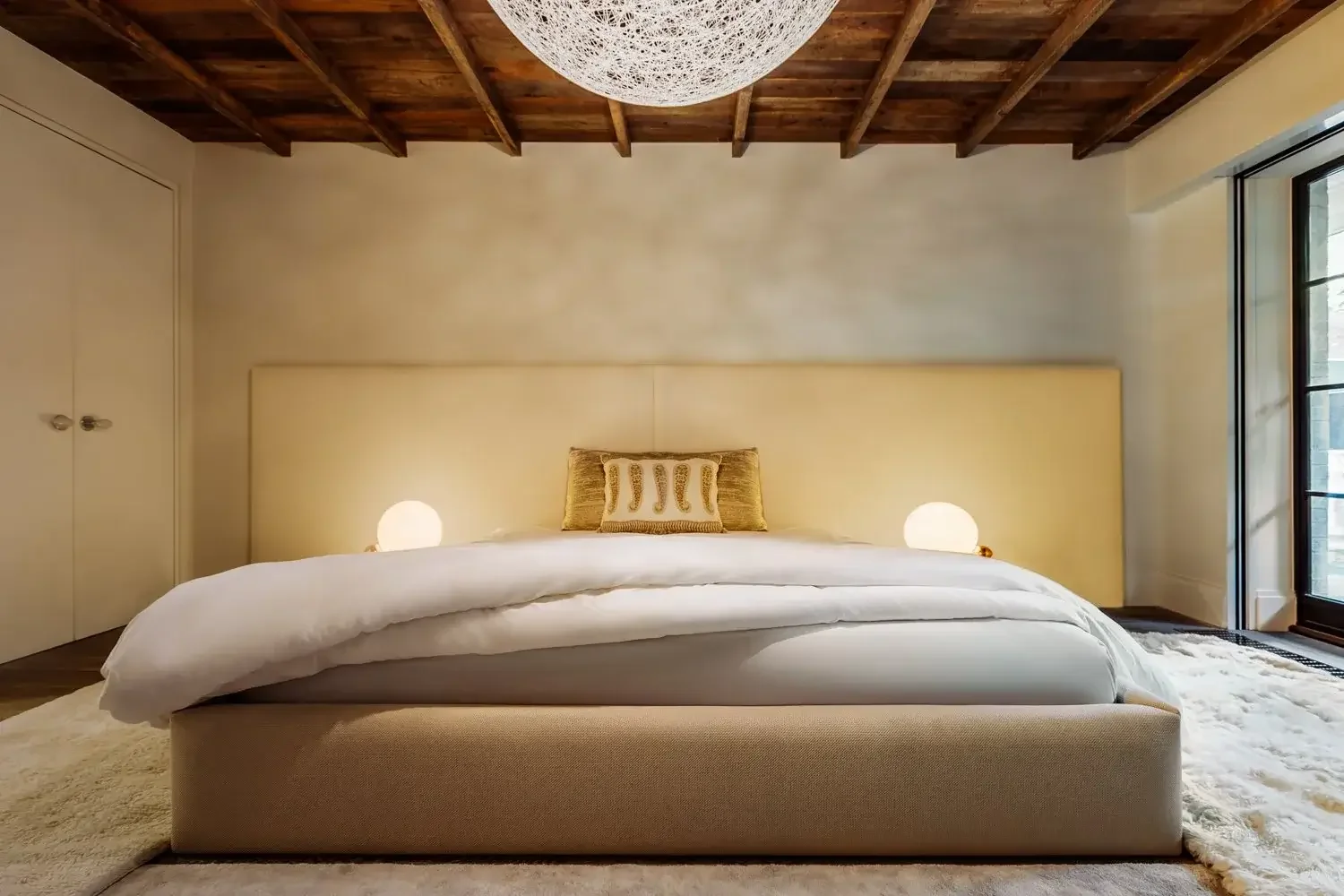 Warm yellow modern bedroom