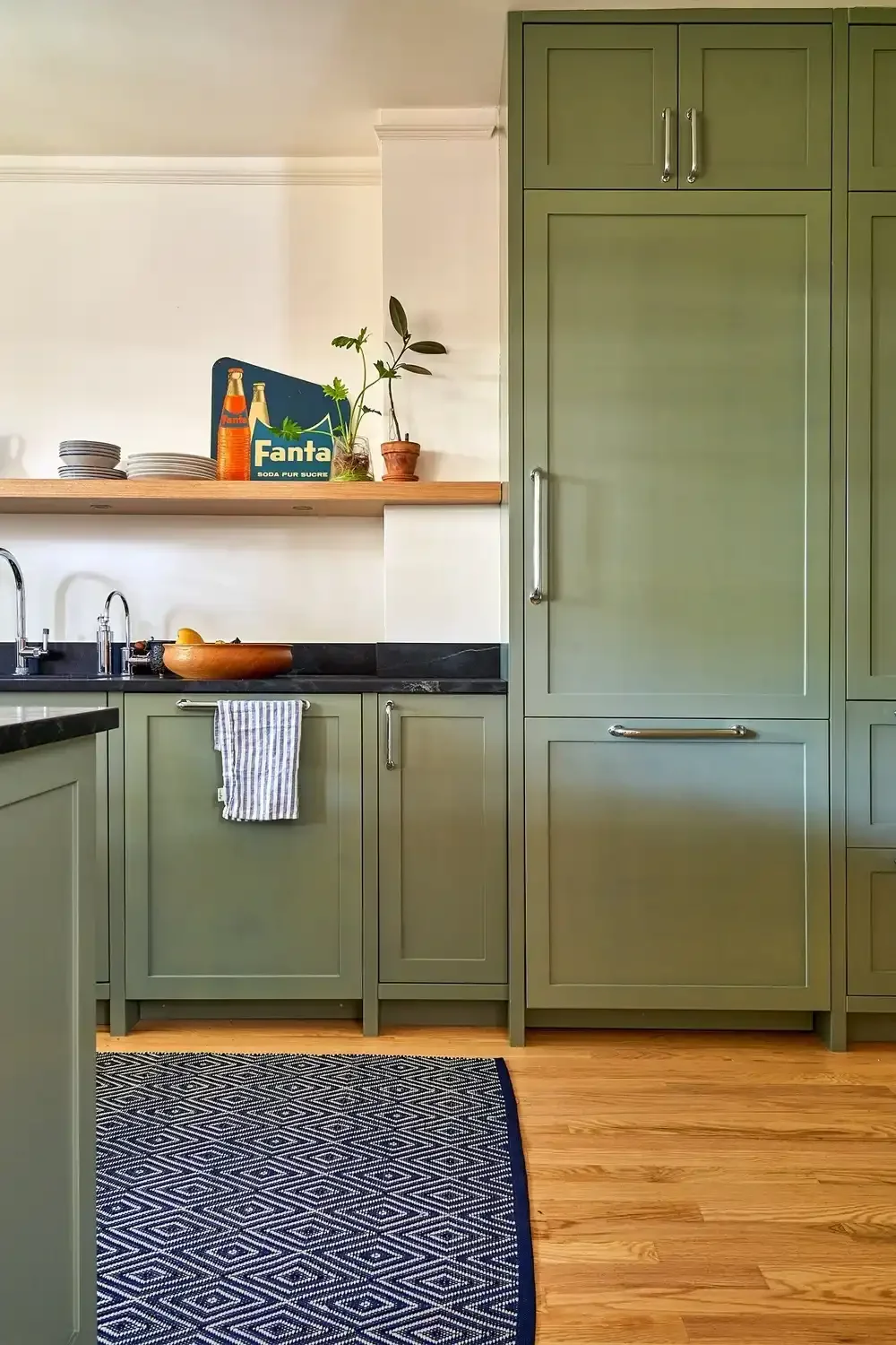 Kitchen view from a detailed renovation project of a townhouse in NYC's Upper East Side, Manhattan