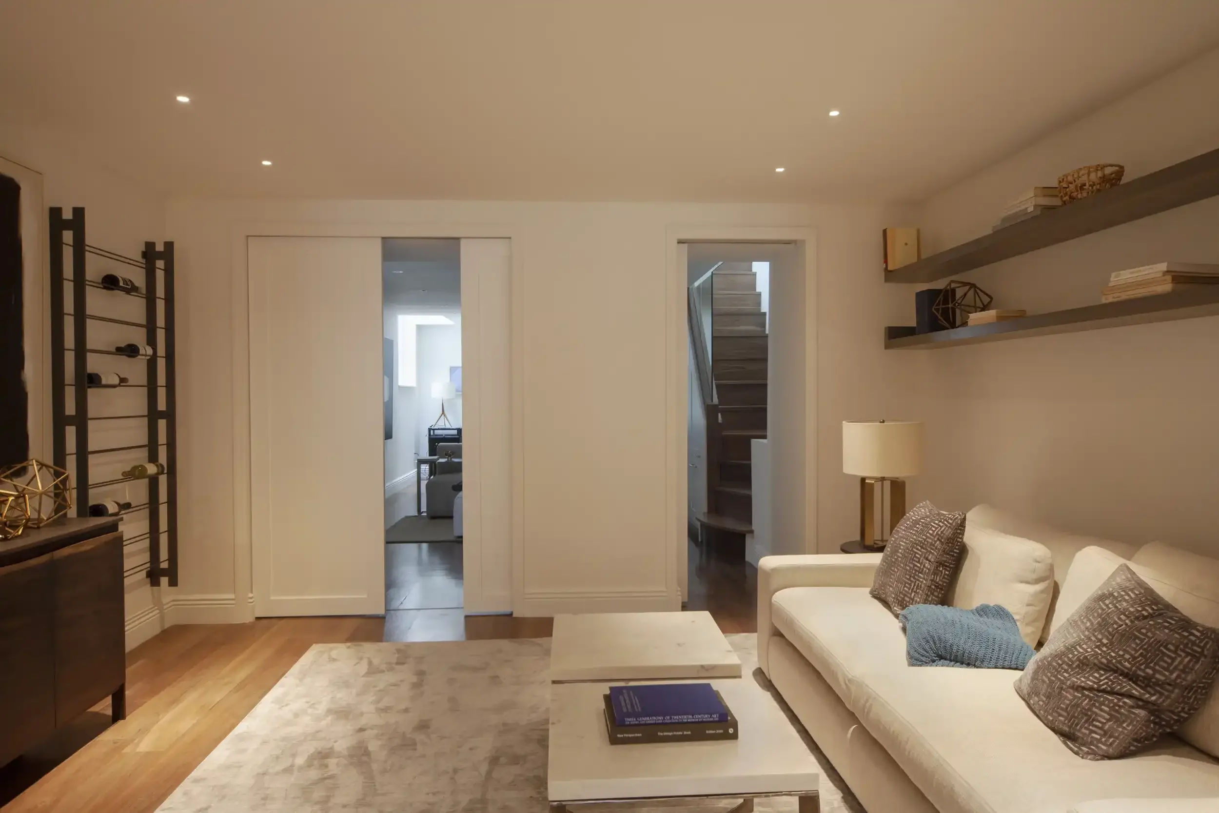 Modern designed living room with sofa