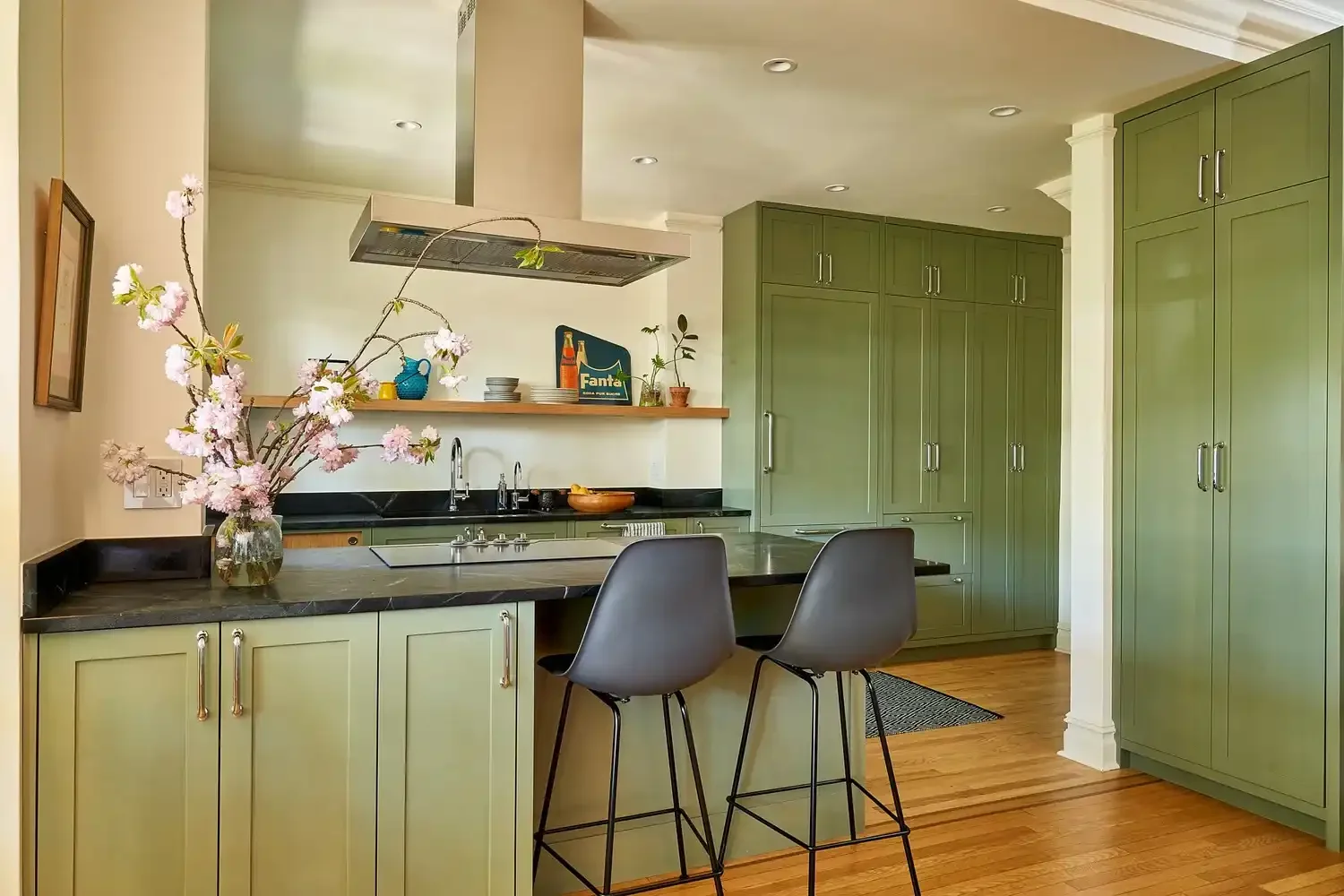 Kitchen view from a comprehensive townhouse renovation in the Upper East Side of Manhattan, NYC.