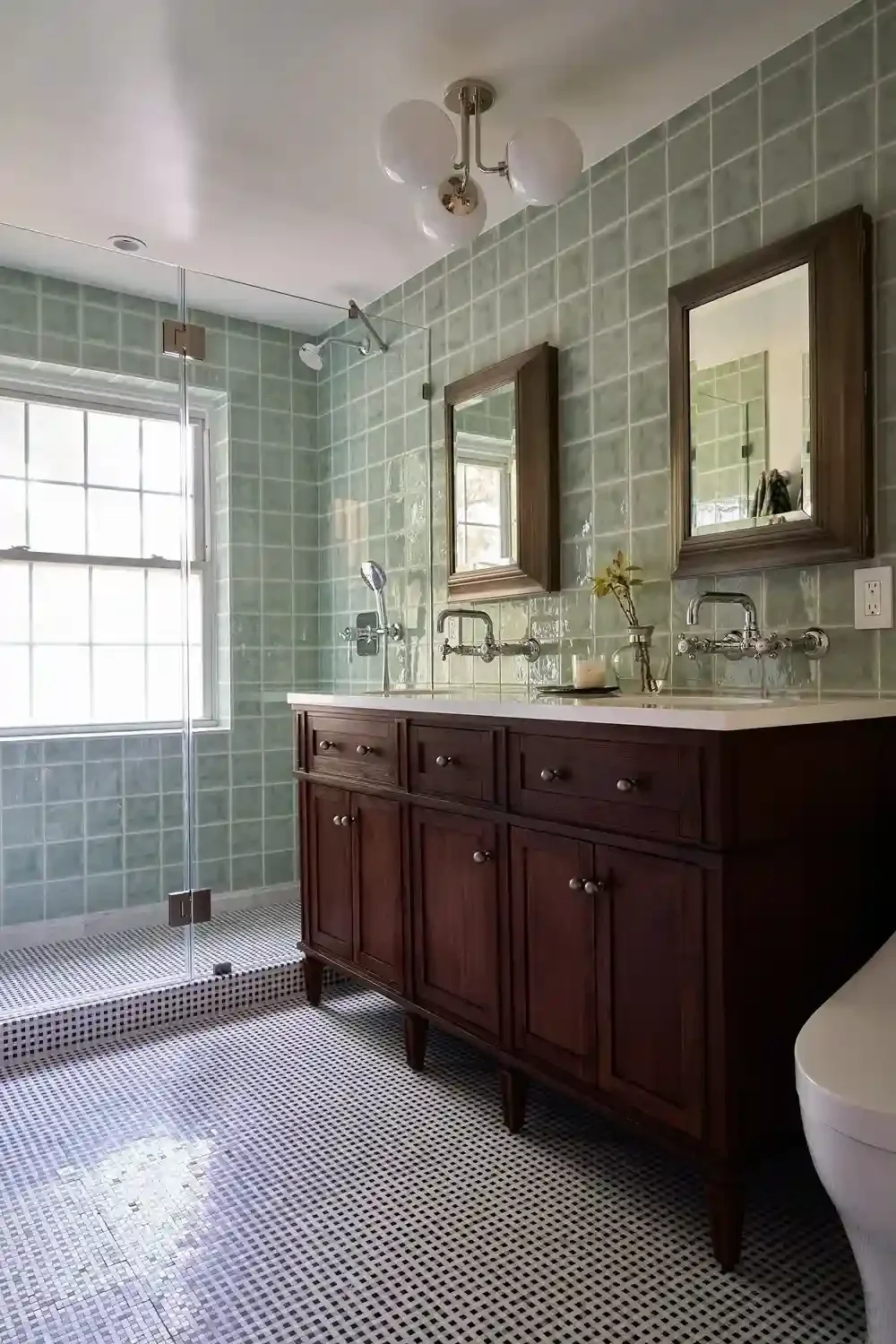 Classic bathroom design from an extensive townhouse refurbishment in the Upper East Side of Manhattan, New York City