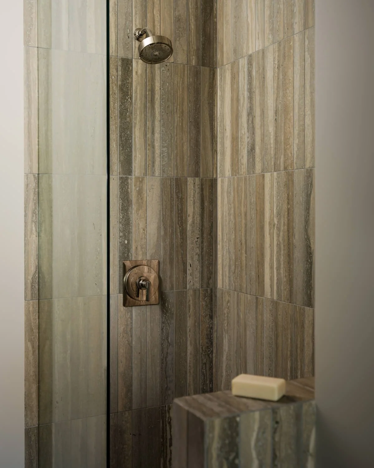 Custom Stone Shower for Pre-War Apartment Renovation by Mammoth