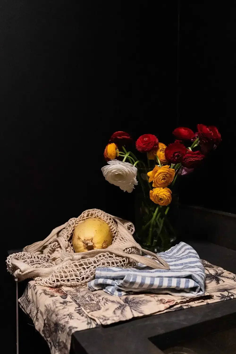 Kitchen counter detail from a thorough makeover of a Gramercy, Manhattan studio apartment