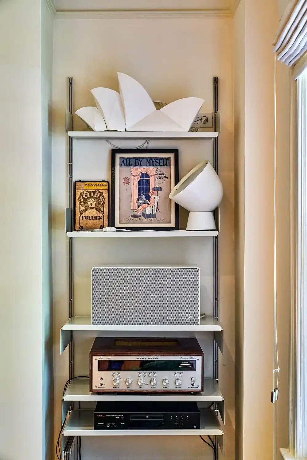 Entertainment center shelving details from a total reconstruction of an Upper East Side, Manhattan townhouse in NYC