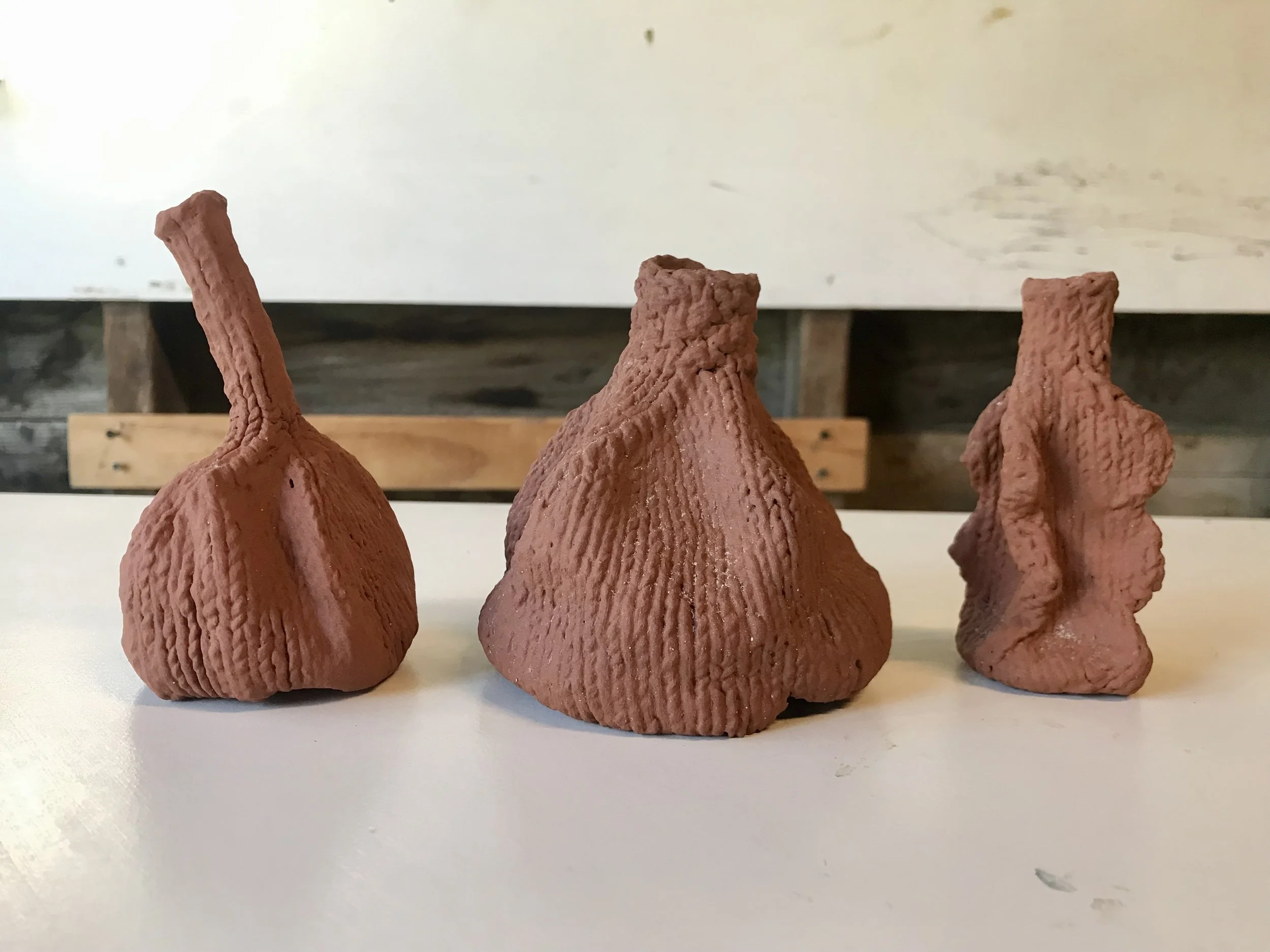 
Knitted Bottles, terracotta, 2023