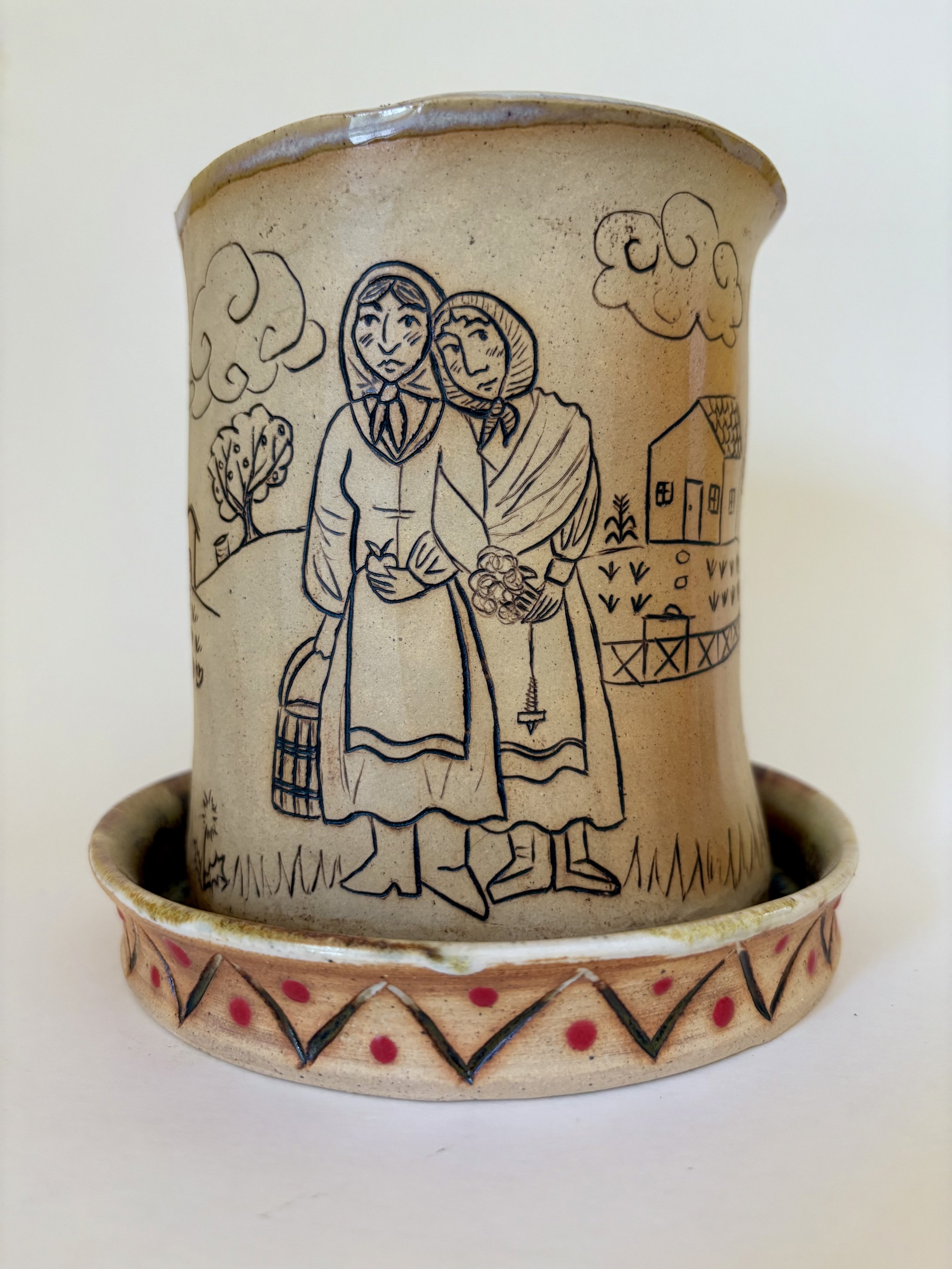 "In Her Shade I Delighted," ceramic planter