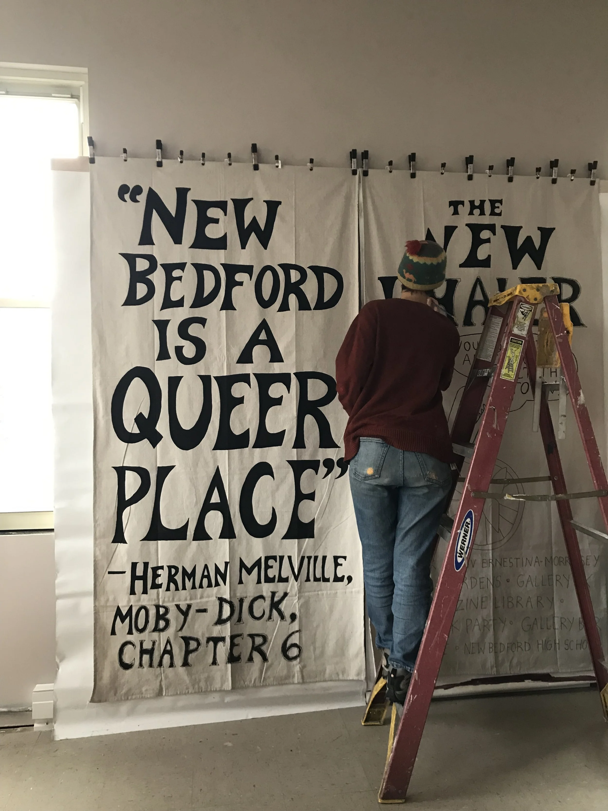 The making of "New Bedford is a Queer Place" banners