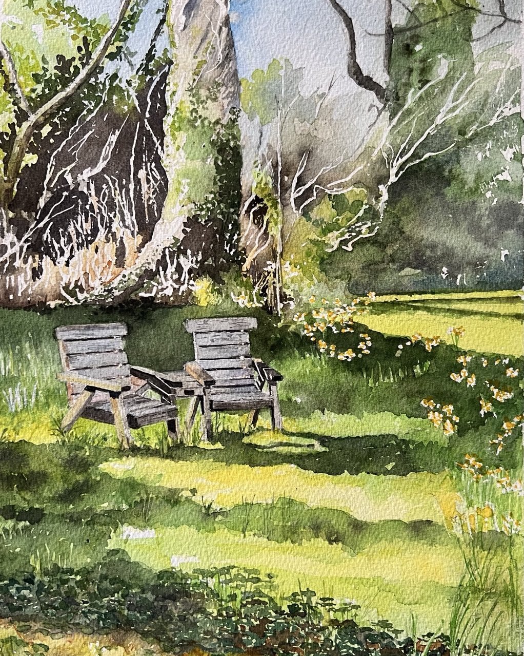 SPRING
 Original watercolour Size 26x36cms
.
.
Hope to our in the garden this Easter 🐣
.
.
.
#artnetdlr
#waltersdunlaoighre
#watercolour
#watercolourpainting
#watercoloursocietyofireland
#shirleygiffney
#irishart
#irishartist
#irishwatercolourartist