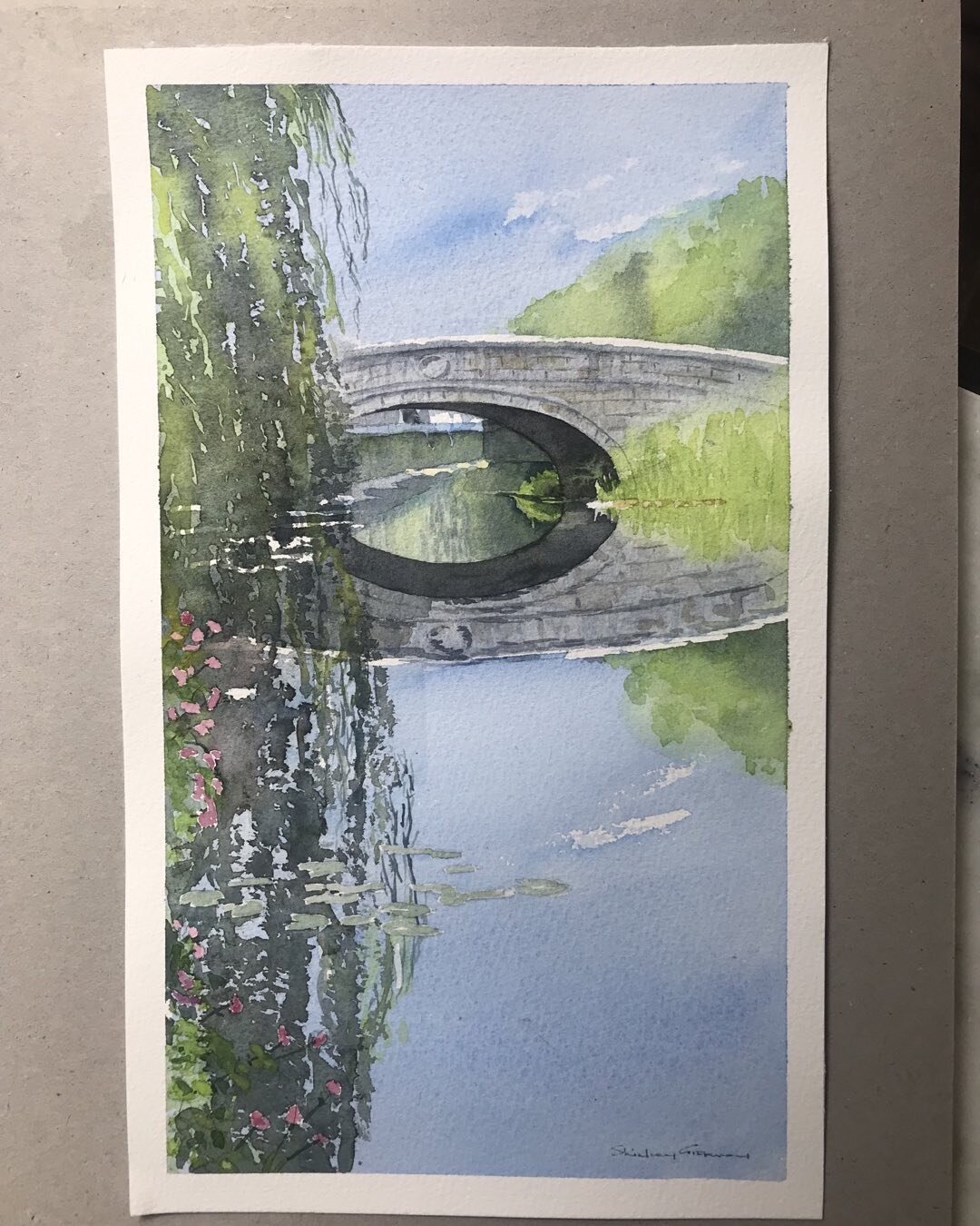 REFLECTION at&hellip;
The Grand Canal
Baggot Street Bridge, c. 1880
.
.

#watercolour
#watercolor
#watercolourpainting
#shirleygiffney 
#irishart
#watercolorpainting 
#irishartists
#irishartoninstagram
#dublincity