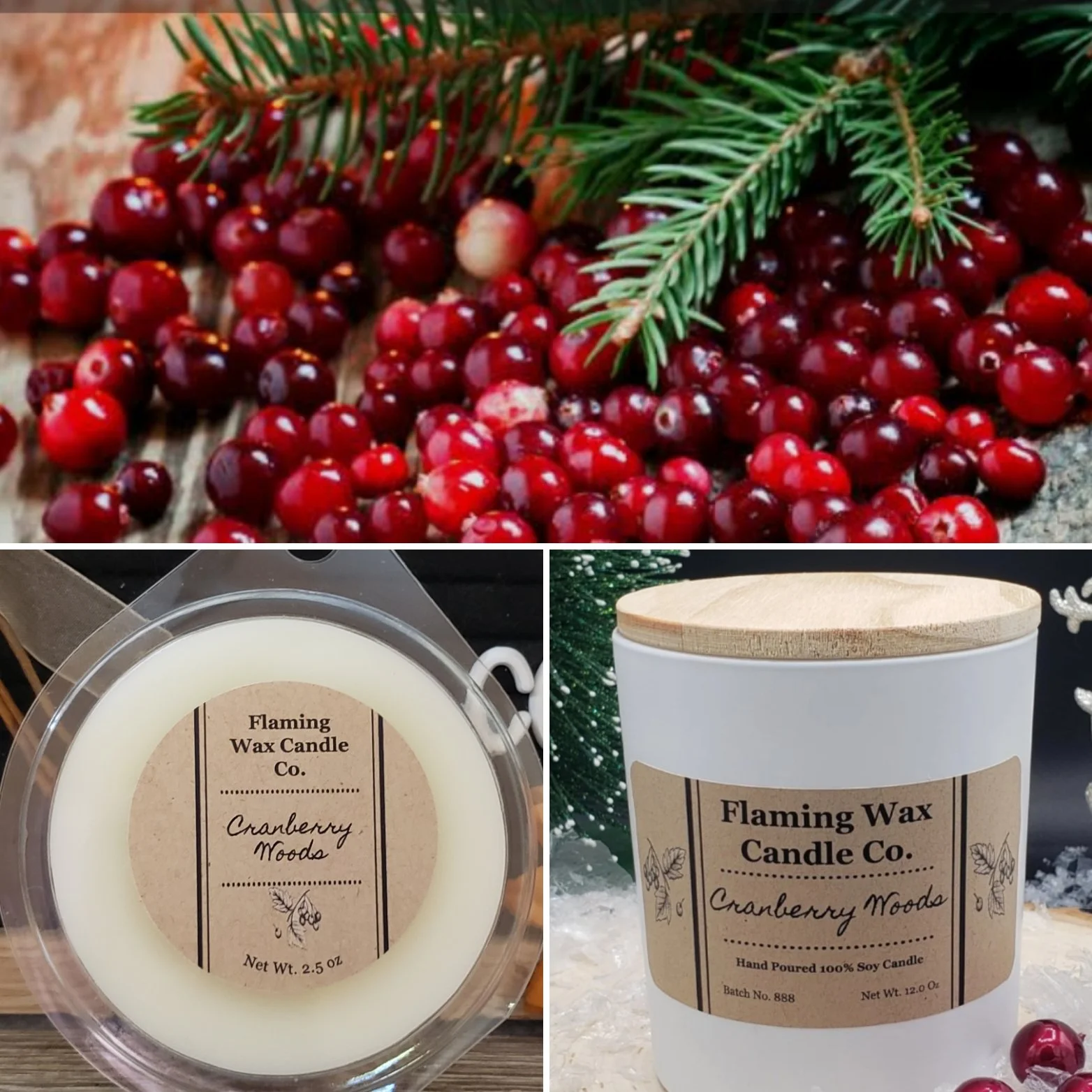 CRANBERRY WOODS - 12oz Sold Out / Wax melts available