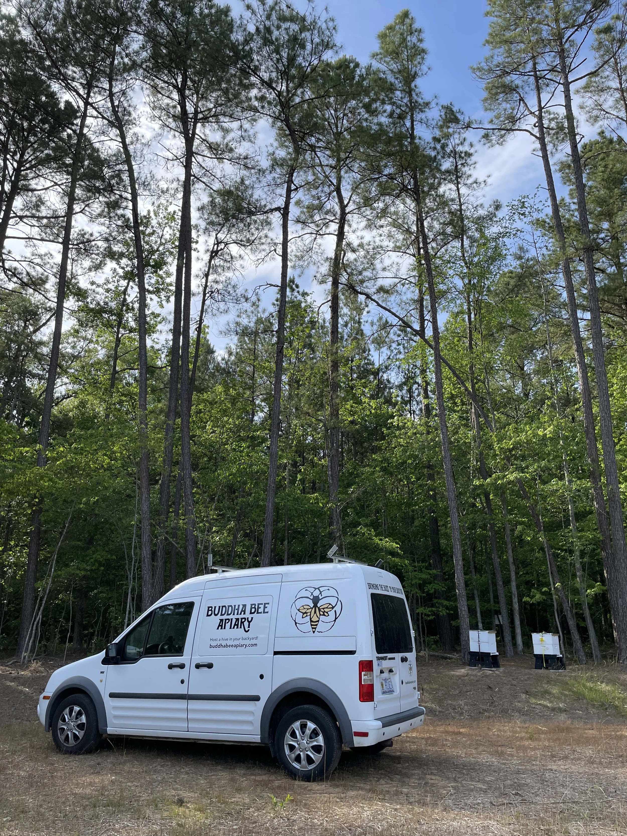 Corporate beekeeping van at a Host-a-Hive location