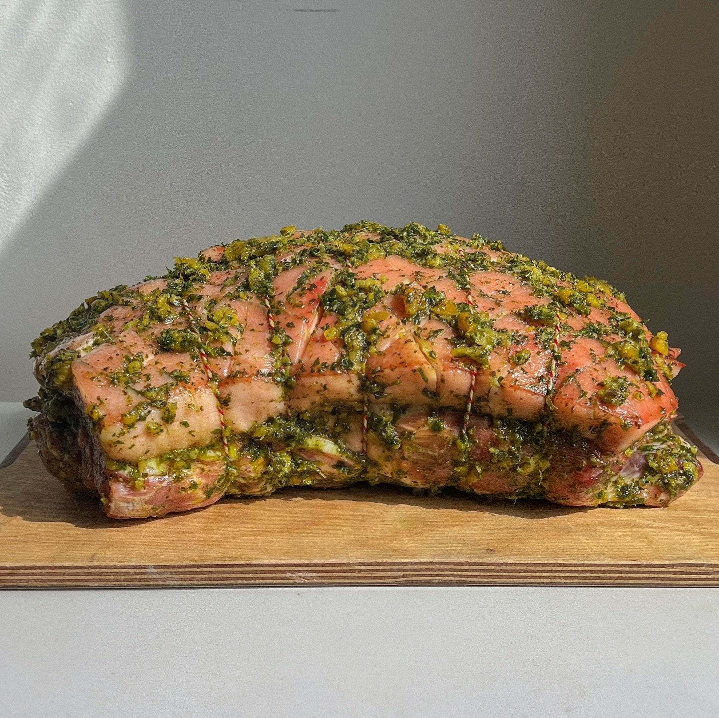 The Porchetta is all prepared for Supper Club, stuffed with nettle, wild garlic, and apricot.

Big shout-out to @oliversbutchery for always providing us with the best quality meat. These organic, rare breed Oxford Sandy and Black pigs from Dartmouth 