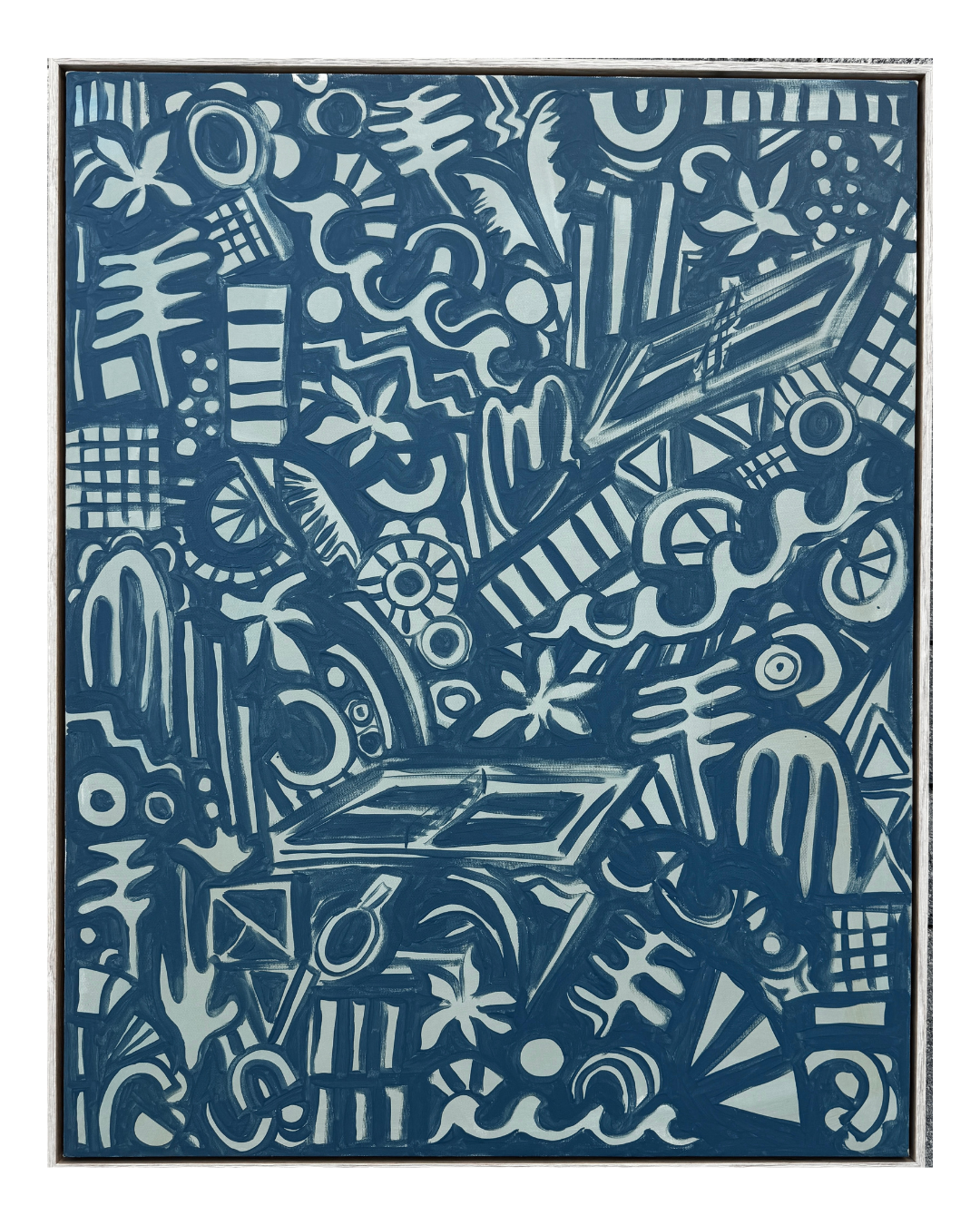 acrylic on framed canvas navy blue coastal drawings