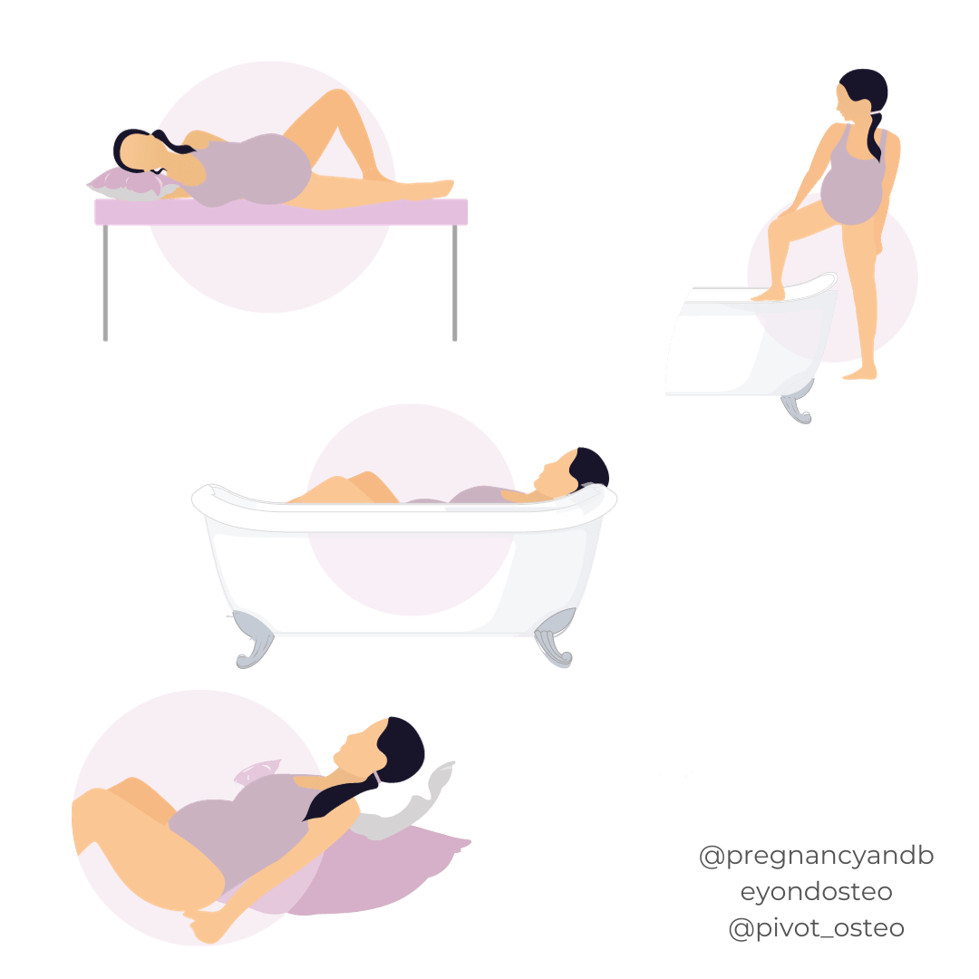 Four positions to try when doing perineal massage to prepare for birth