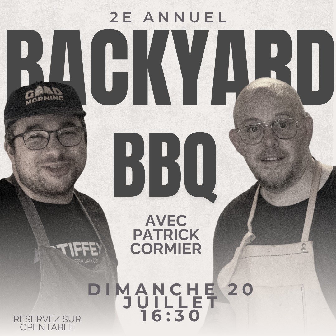 Notre ami @pcormier est de retour avec les tr&eacute;sor de son fumoir pour notre deuxi&egrave;me bbq annuel dimanche le 20 Juillet! r&eacute;servez d&egrave;s maintenant sur OpenTable!

Our pal Patrick is back with some gems from his smoker for our 