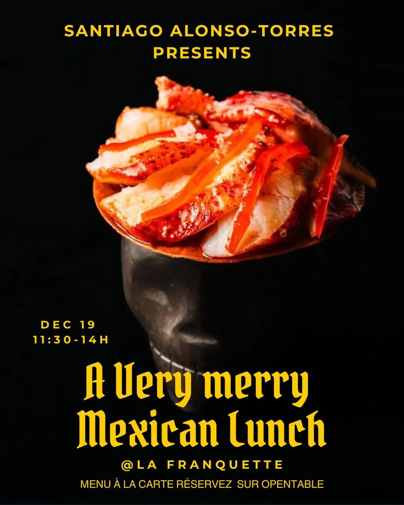 Vendredi prochain nous recevons notre grand chum @santino_at pour un lunch festif avec un menu &agrave; la carte qui va r&eacute;chauffer nos esprits et nos c&oelig;urs ❤️&zwj;🔥

Friday December 19th we are welcoming our pal Santi for a fun festive 