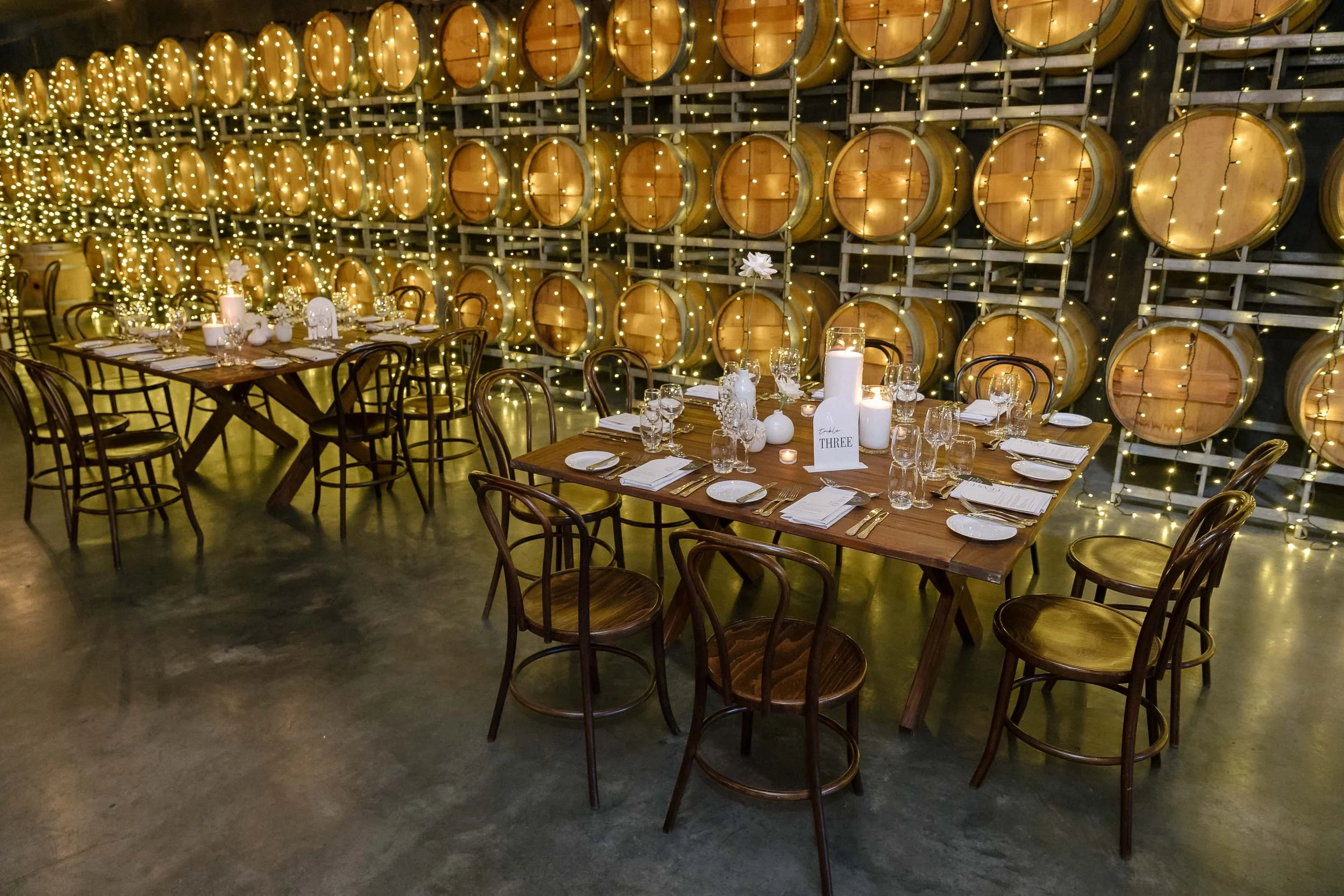 Lara square table at Sandalford Winery