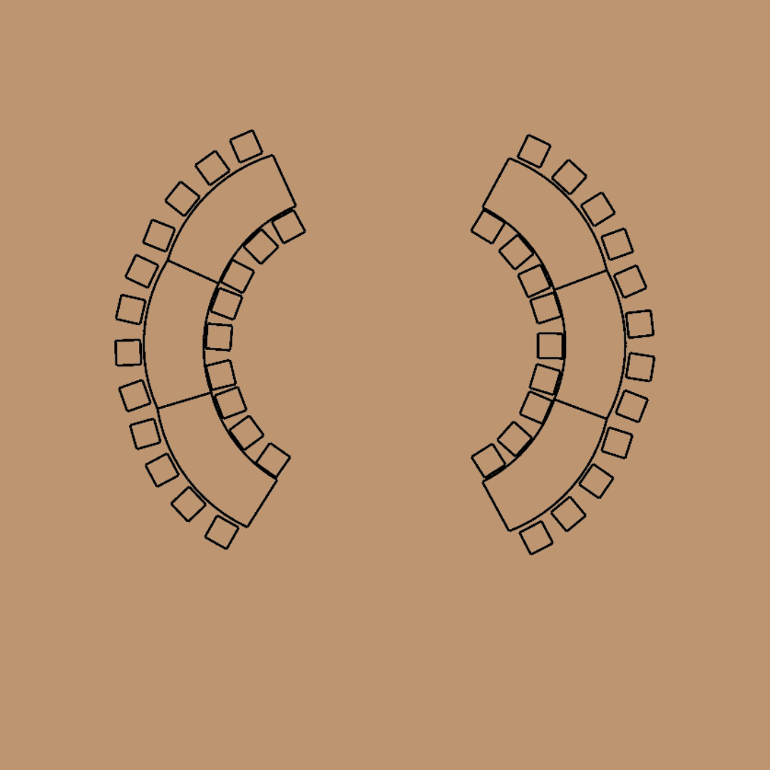 42 - 98 Guest Double Open Circle Wedding Table Floor Plans