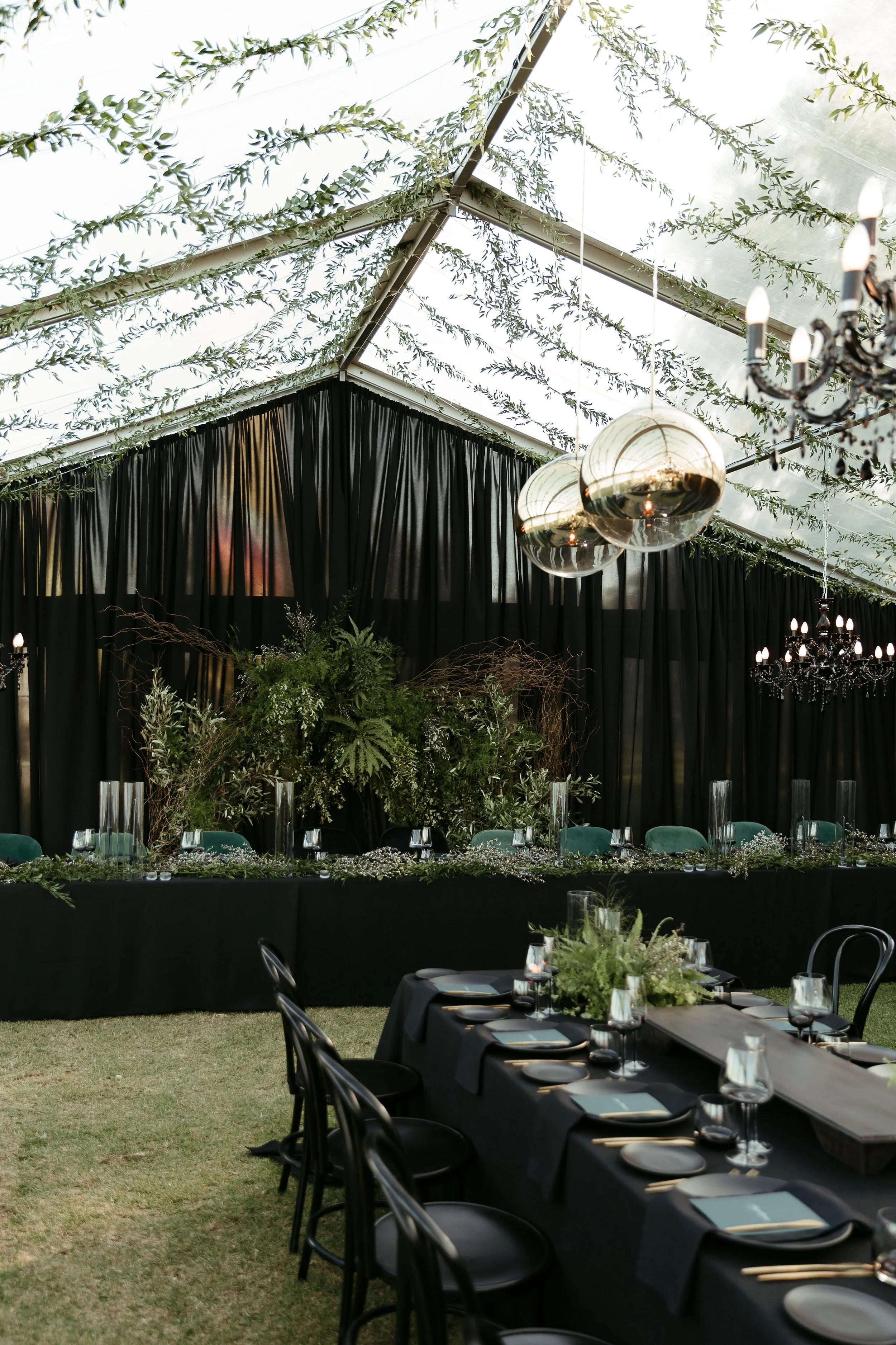 Black table raiser used for wedding table styling  and food placement