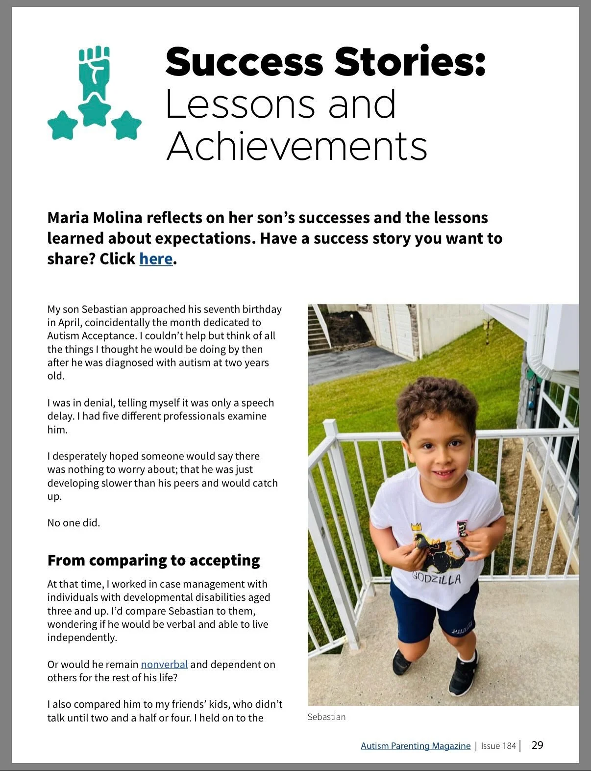 🎉 My article is now live in Autism Parenting Magazine! I wrote about Sebastian turning 7, letting go of expectations, and what our school journey has taught me. You&rsquo;ll need a subscription to read the full feature. Link in bio.