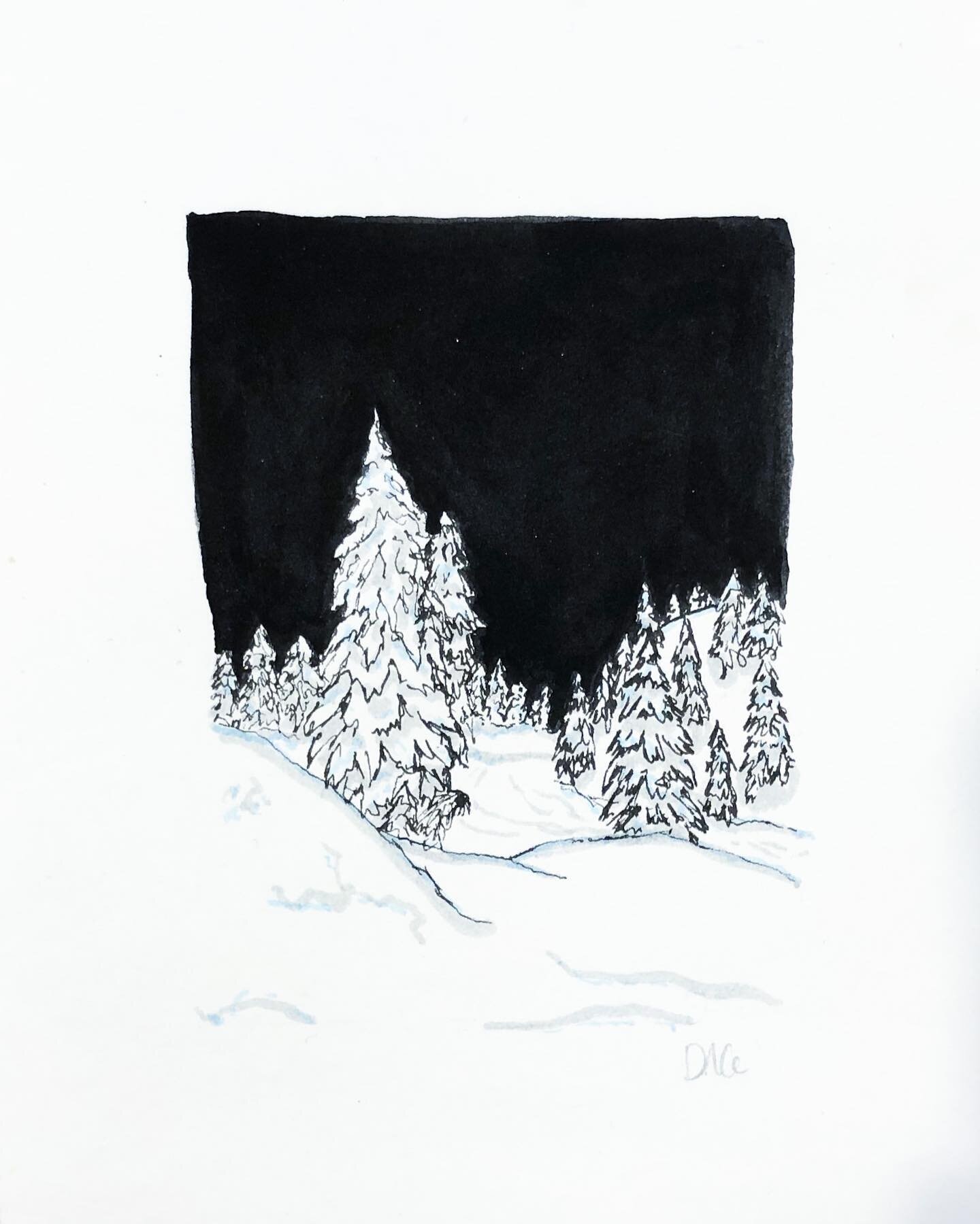 A doodle of my favourite spot on @mtseymour 🏔 

Todays #peachtober22 prompt &lsquo;trees&rsquo; 🌲