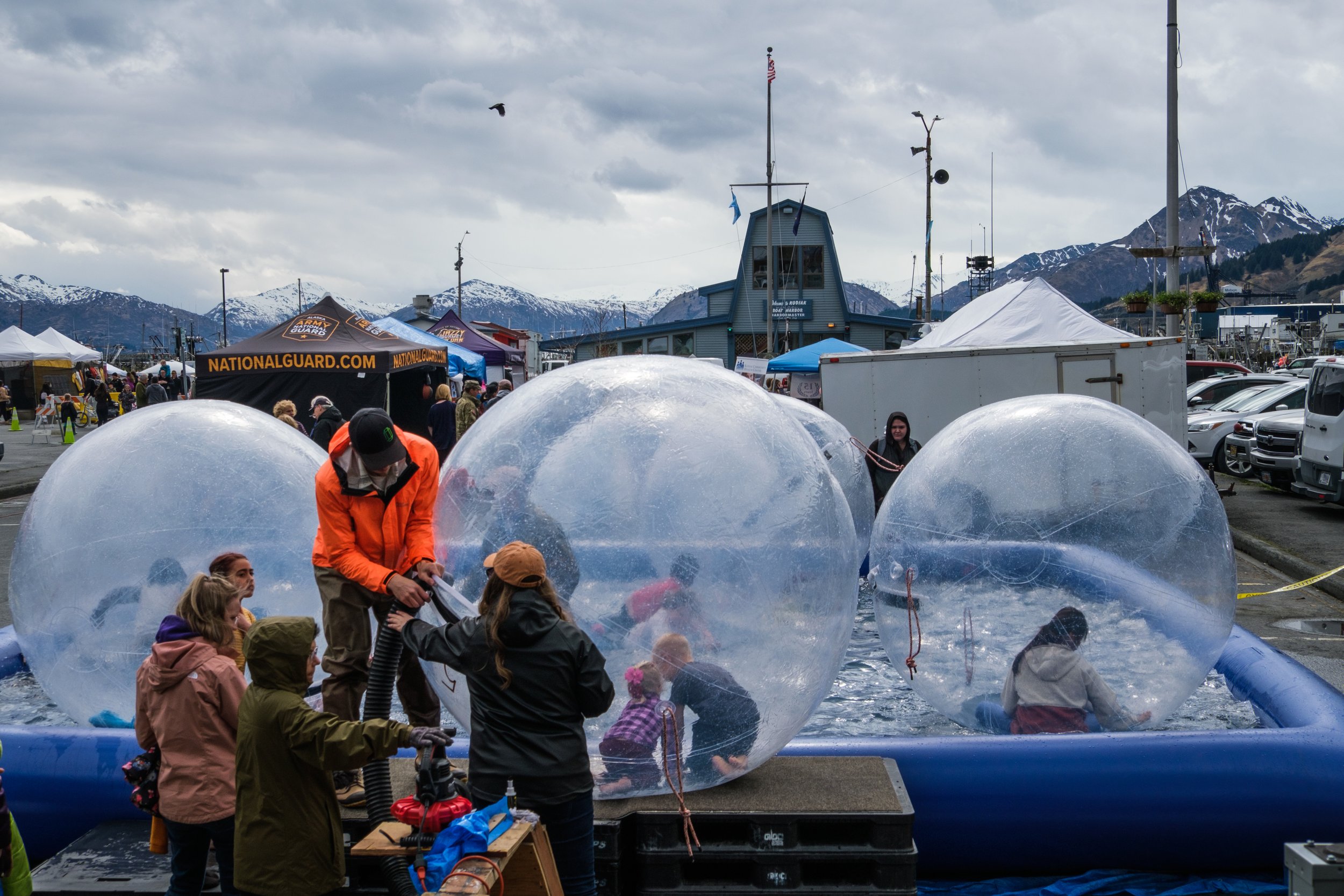 3. One of the entertainment options was large, inflatable hamster balls floating in a pool, May 28, 2023.  (Brian Venua, KMXT).jpg