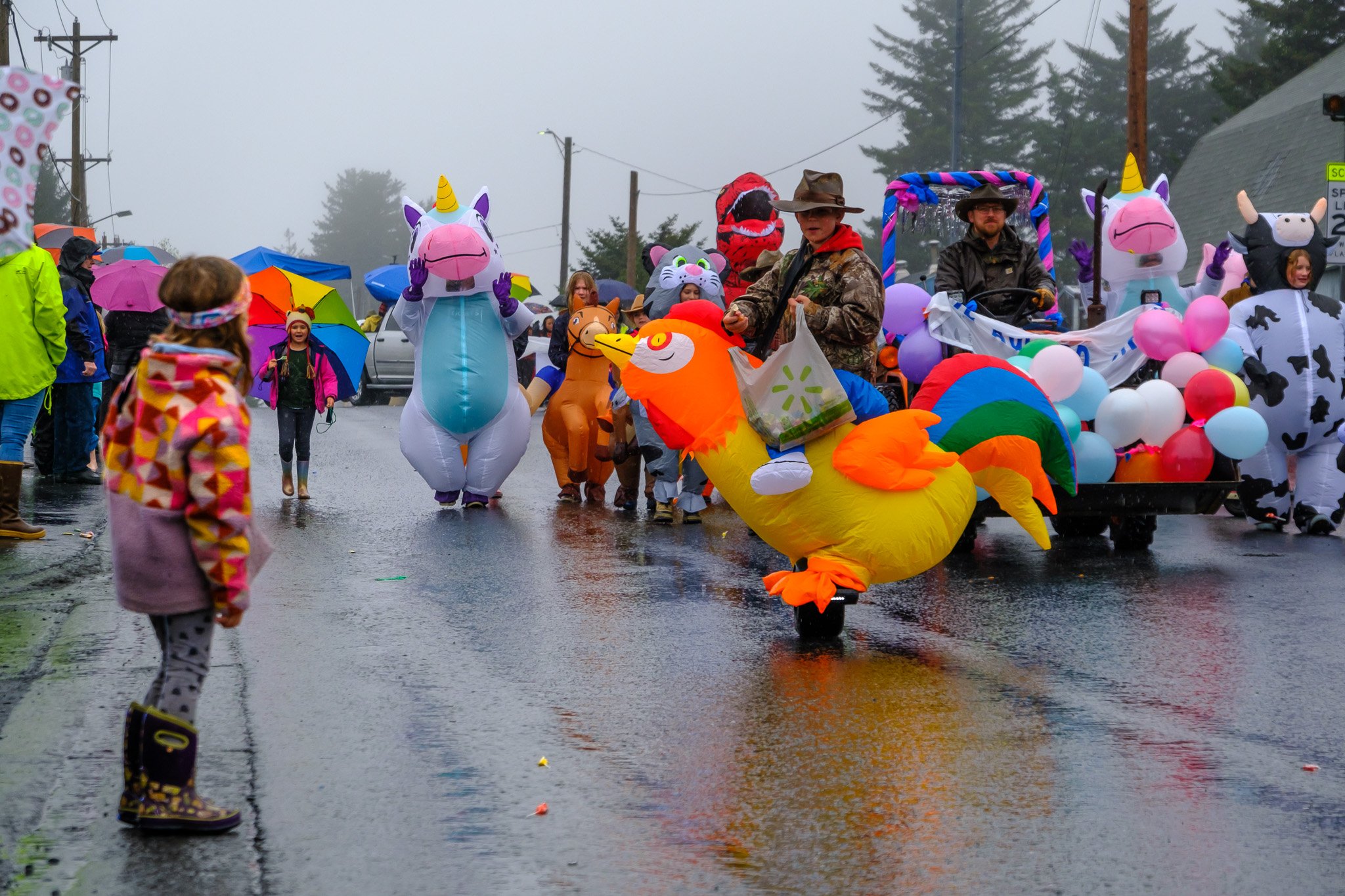 5. 4H brought inflatable costumes that walked and rode around for their float, May 27, 2023.  (Brian Venua, KMXT).jpg