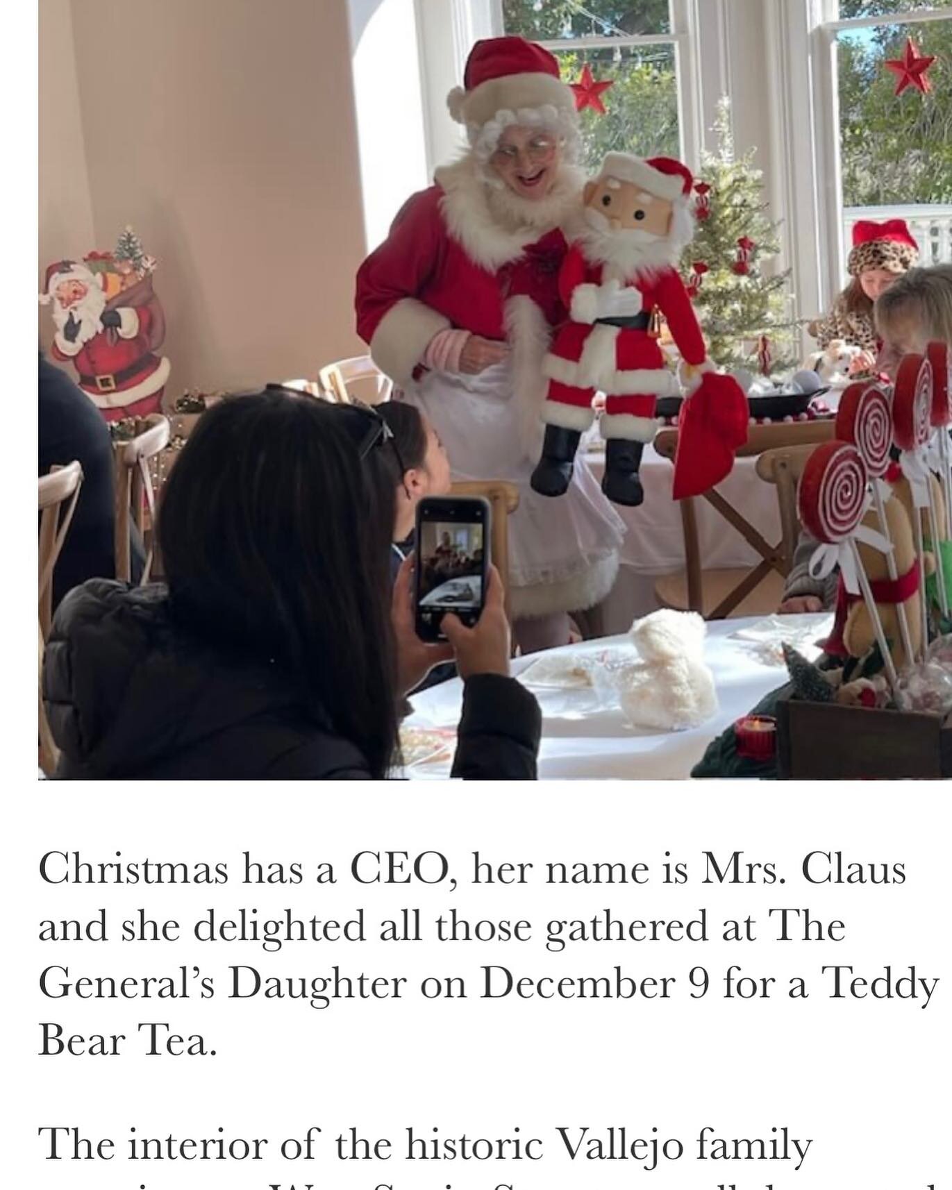 We were so excited to be included in this years Teddy Bear Christmas Tea at the @generalsdaughtersonoma. We will post the photos and videos this week but check out this article in the @sonomavalleysun that highlighted this great event. Thank you @son