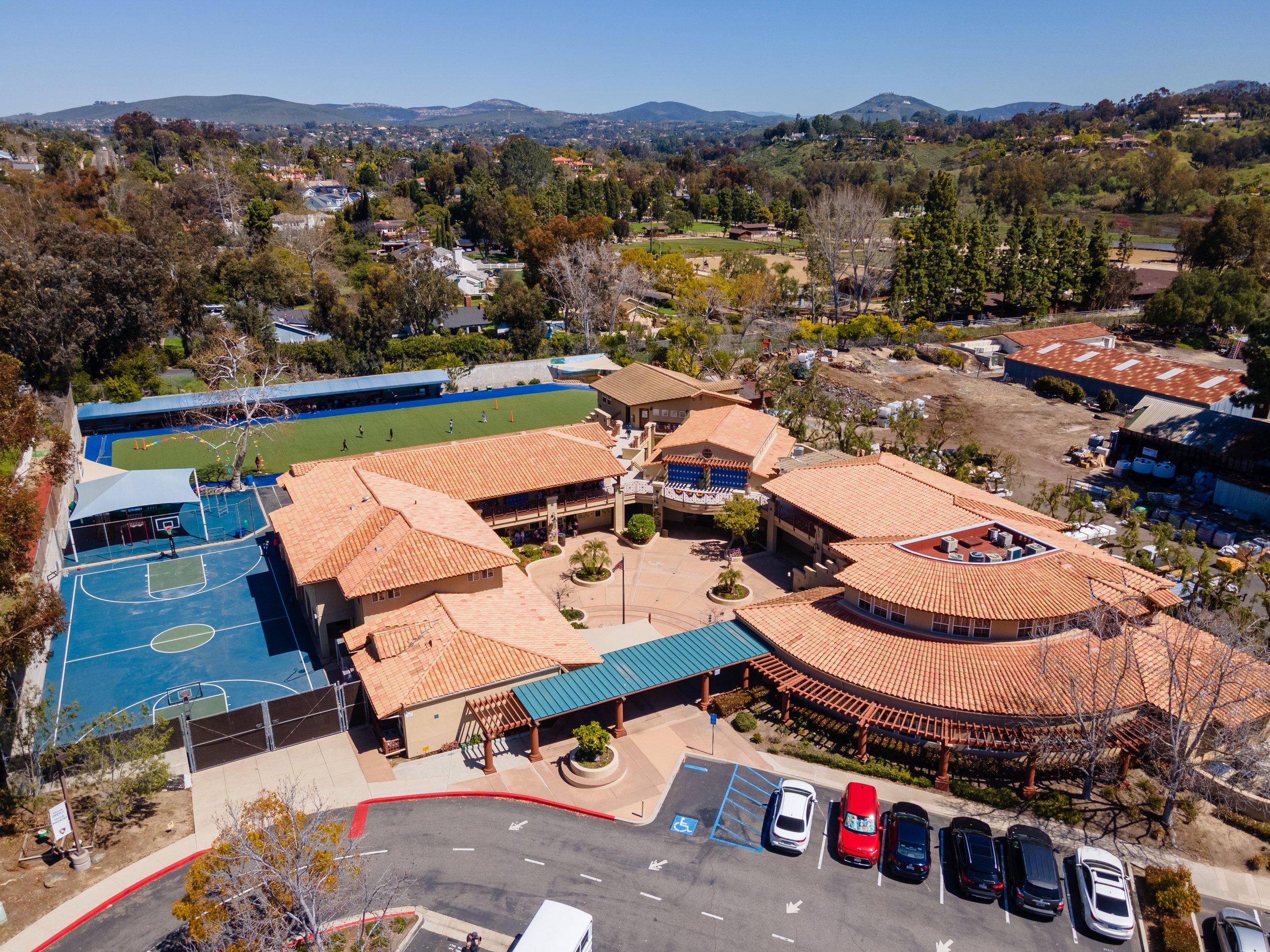Elementary school campus drone photo