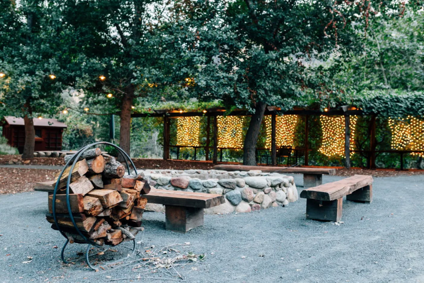 Outdoor firepit and seating