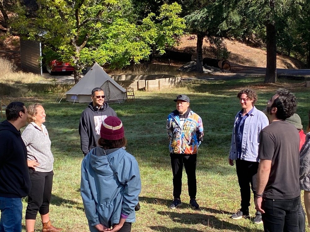 standing in a circle in nature