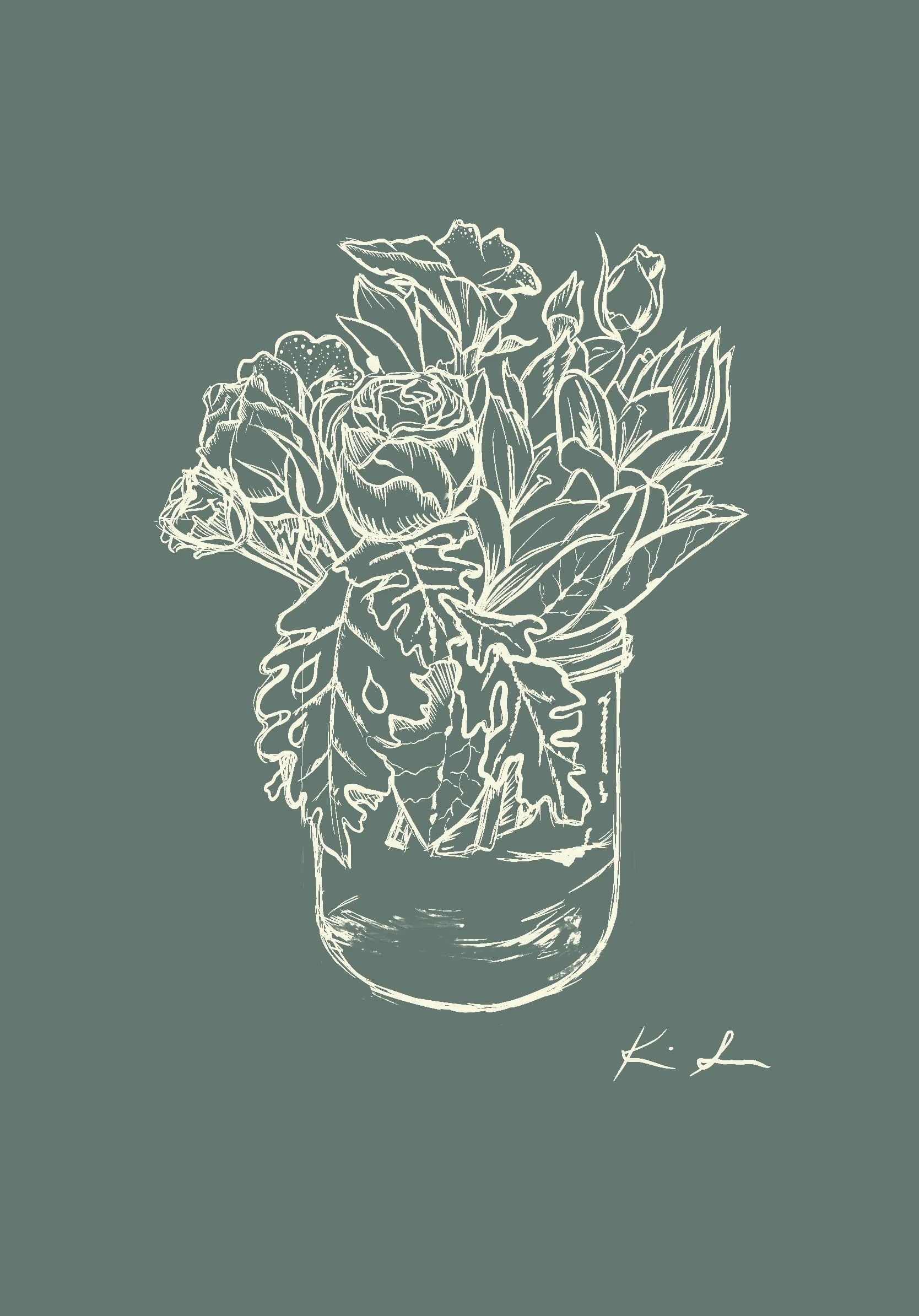 Flower illustration made with Procreate  