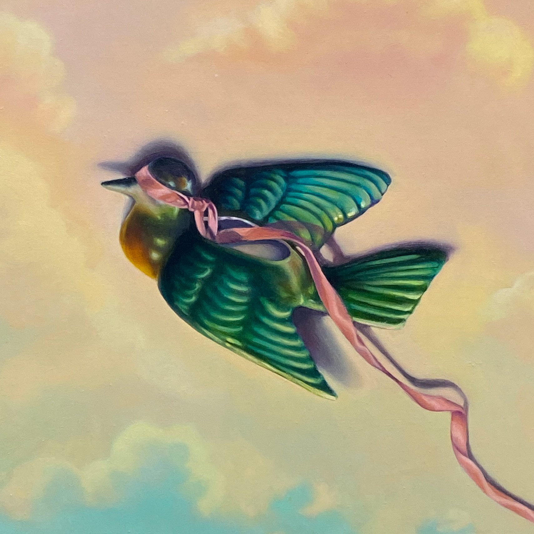 Homing Instinct (detail 3), 2021, oil on linen, triptych