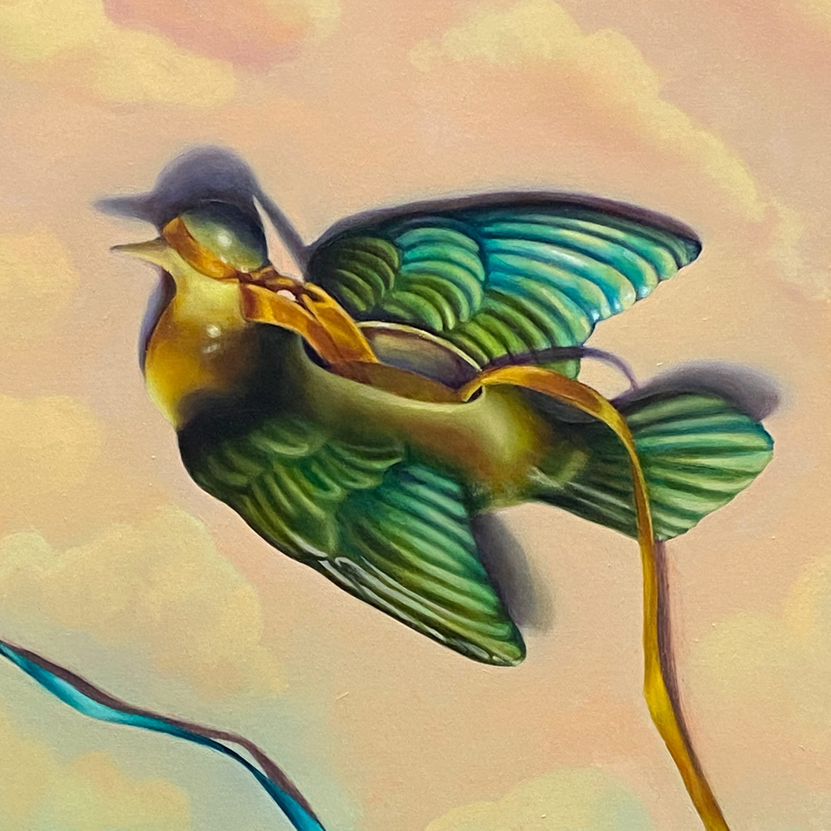 Homing Instinct (detail 2), 2021, oil on linen, triptych