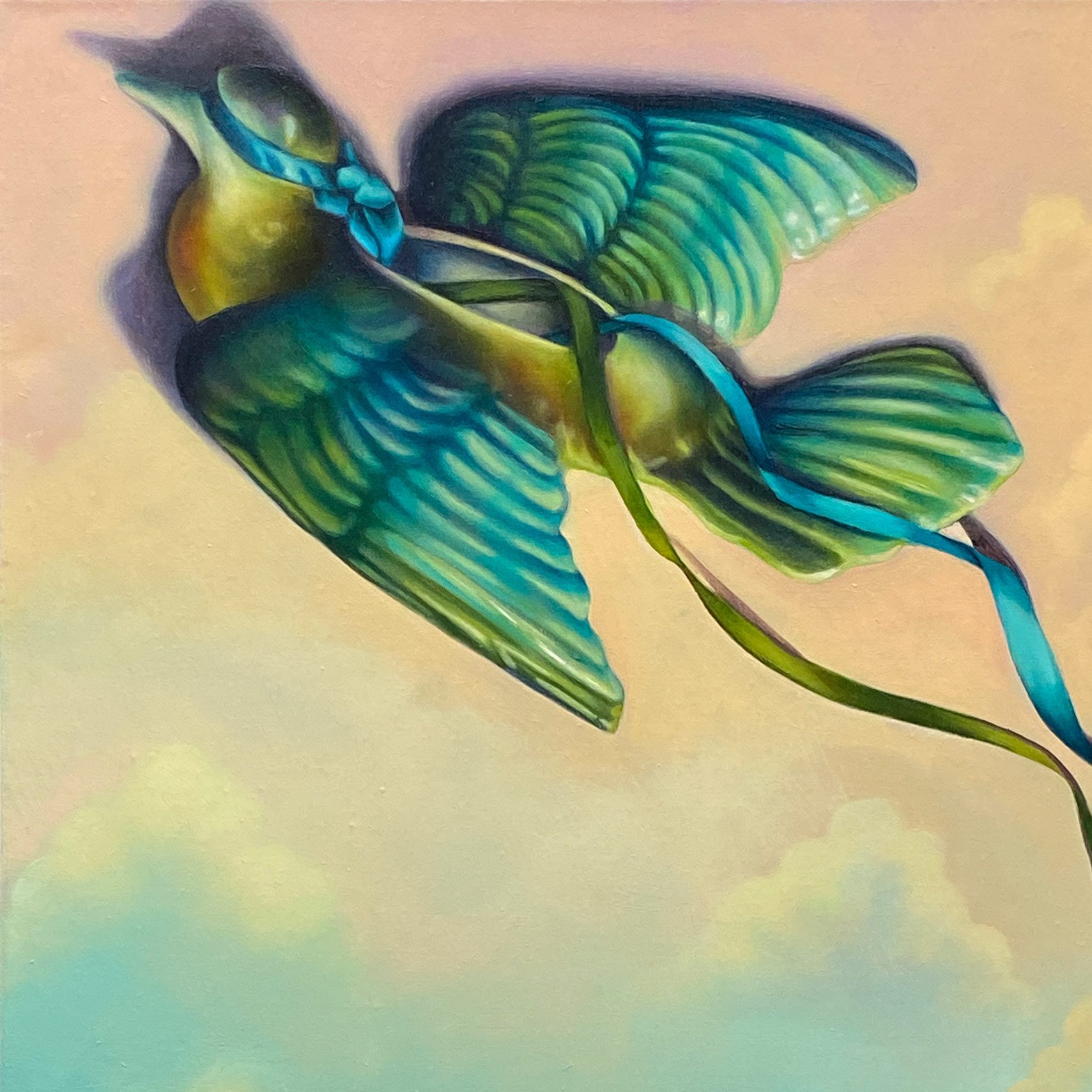 Homing Instinct (detail 1), 2021, oil on linen, triptych