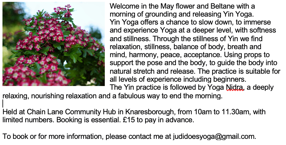 Beltane Yin Yoga