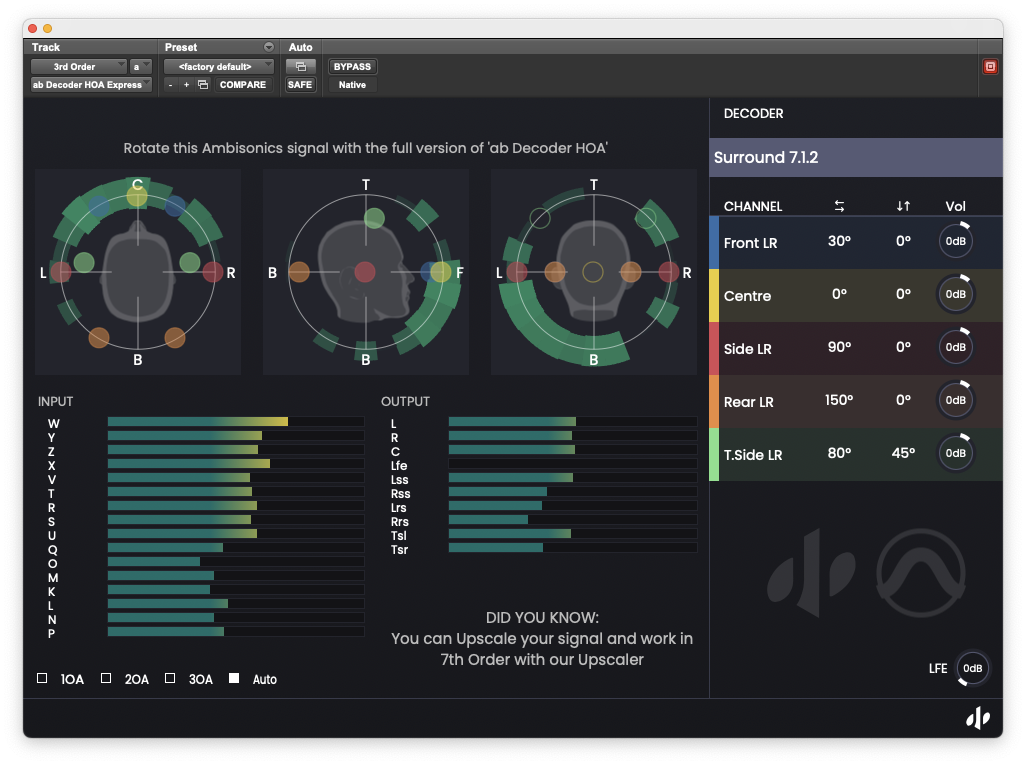 ab Decoder HOA Express for Avid Pro Tools.