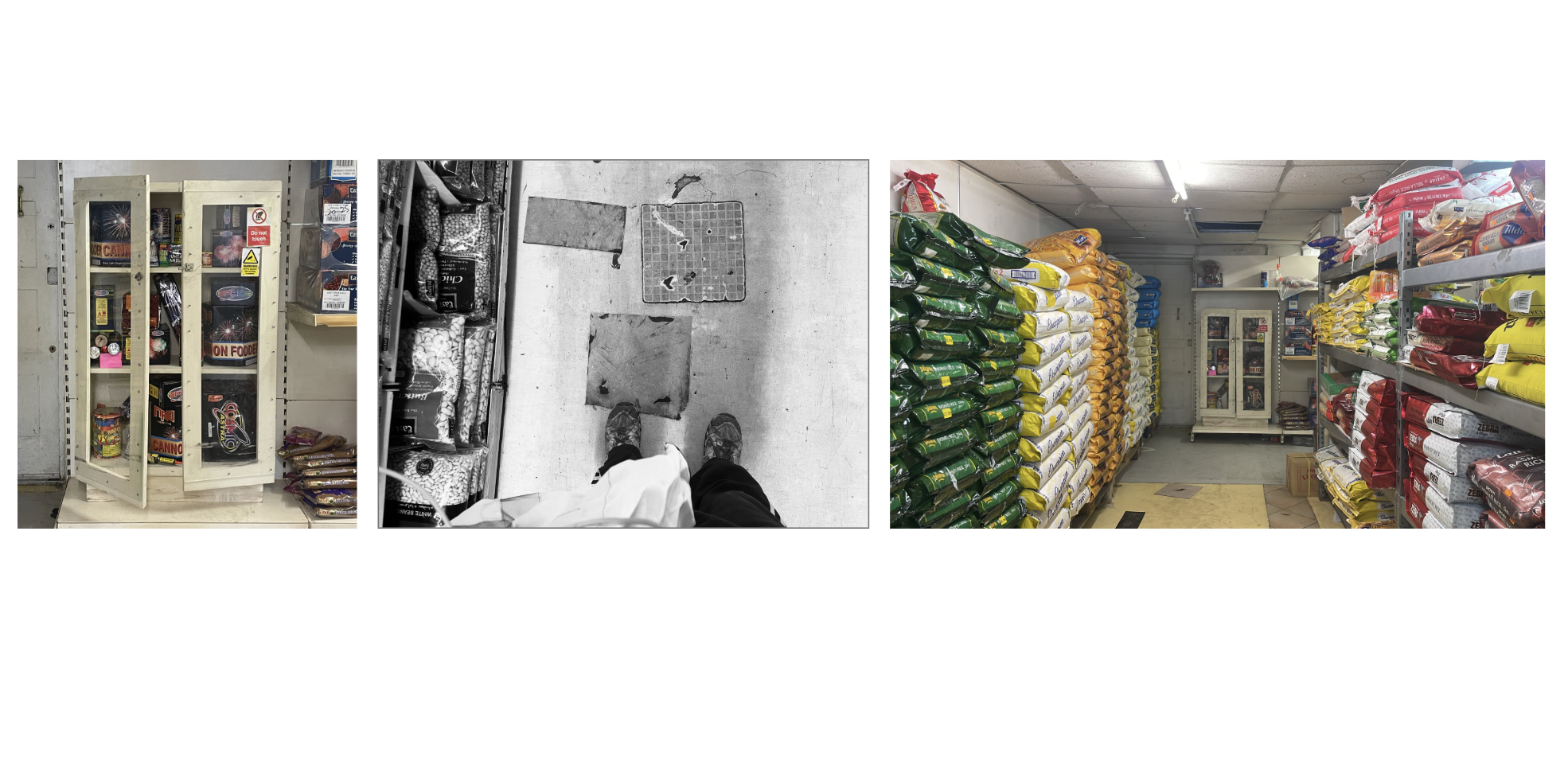 Prop-build: Fireworks cabinet & Floor patches installed on location