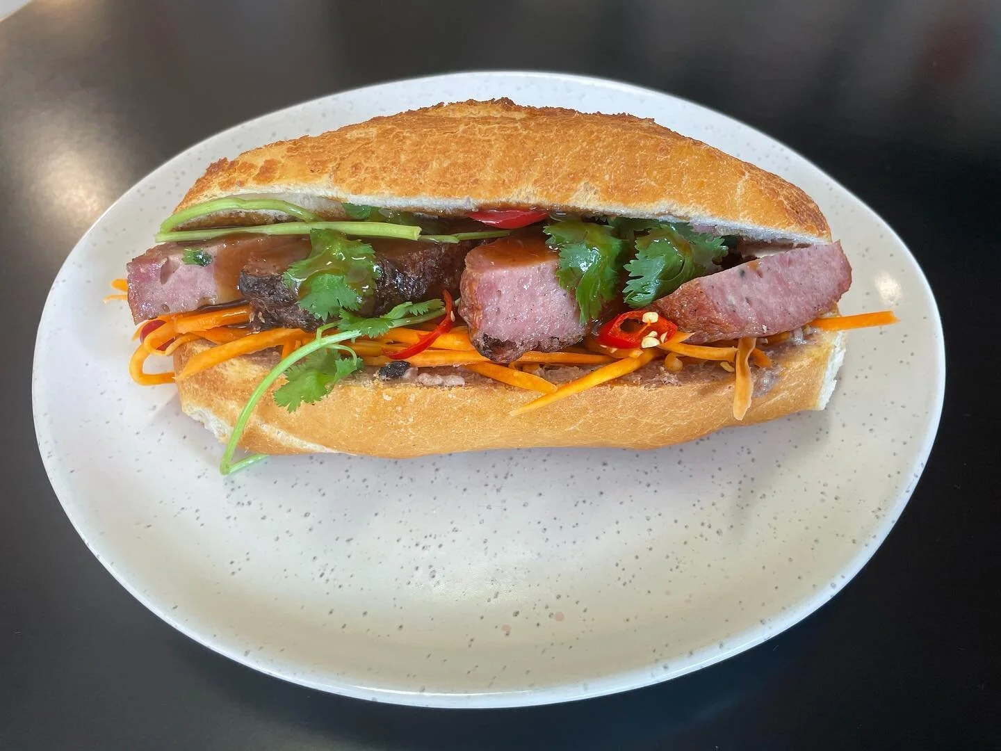 Cheeky, yet also beautiful. Traditional Vietnamese grilled pork aka &lsquo;nem nuong&rsquo; aka one of the most underrated choices of filling for your banh mi. 🤤