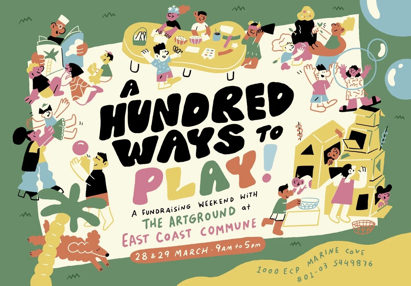 A Hundred Ways to Play!

Join us on 28 &amp; 29 March (9AM&ndash;5PM) at East Coast Commune for a feel-good family weekend by the sea.

Think craft workshops, sensory play*, music &amp; movement, storytelling, family yoga and more &mdash; all designe