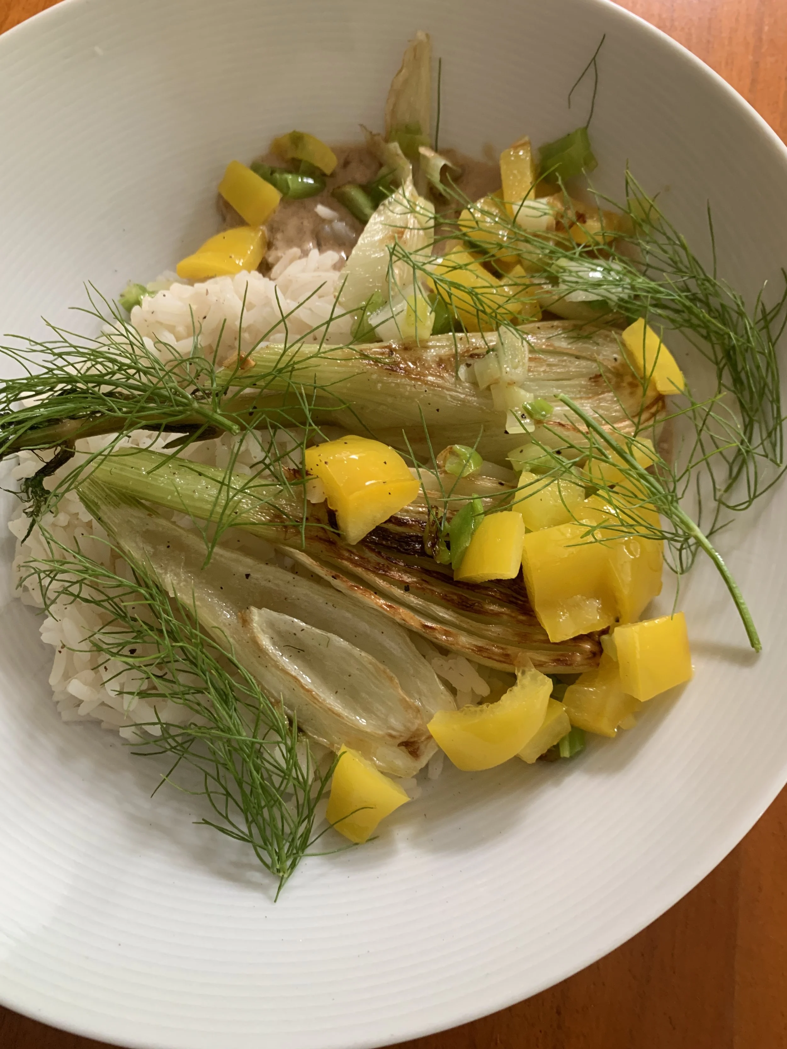 Fenchel gebraten mit Reis