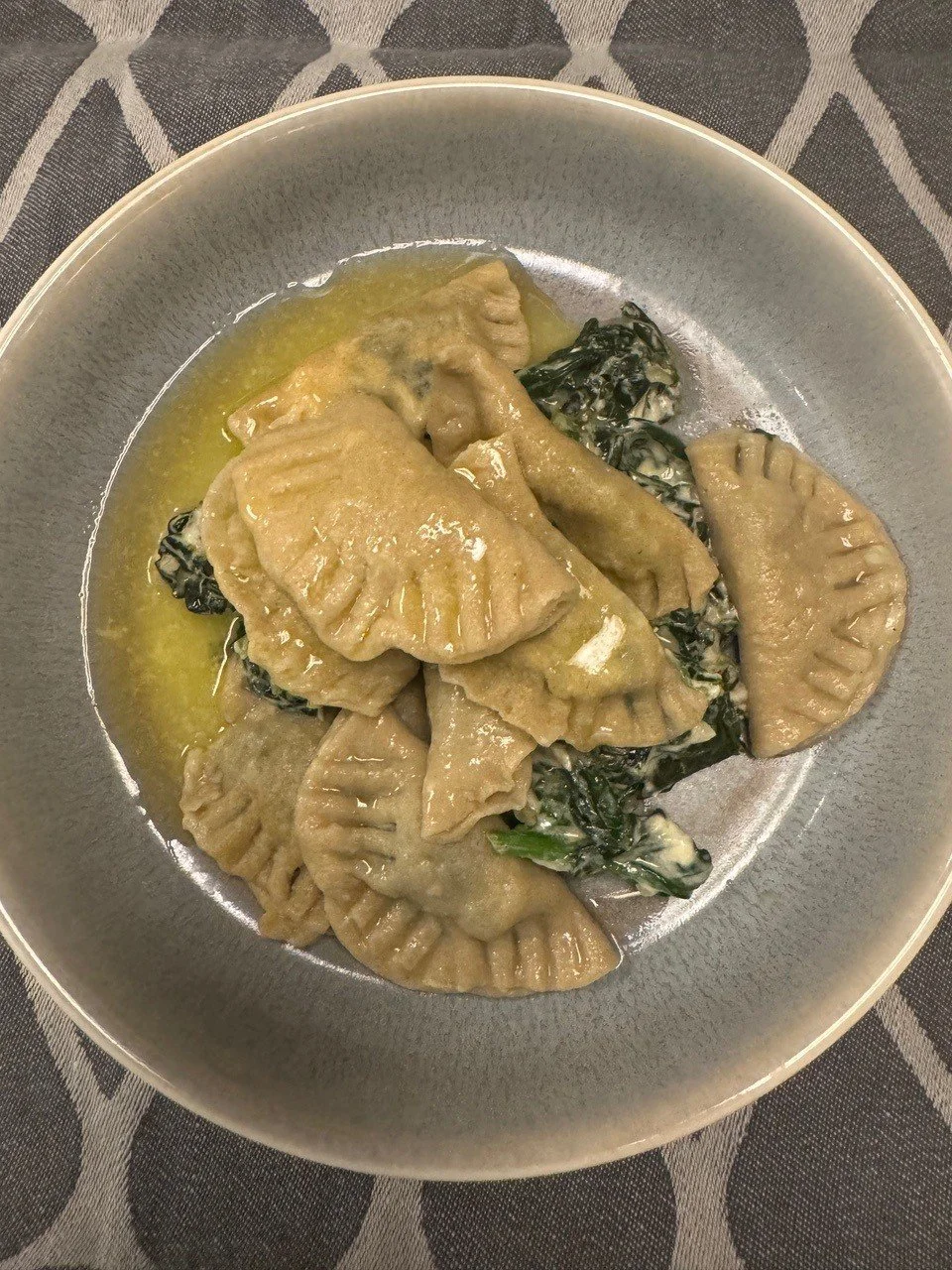 Schlutzkrapfen mit Spinat