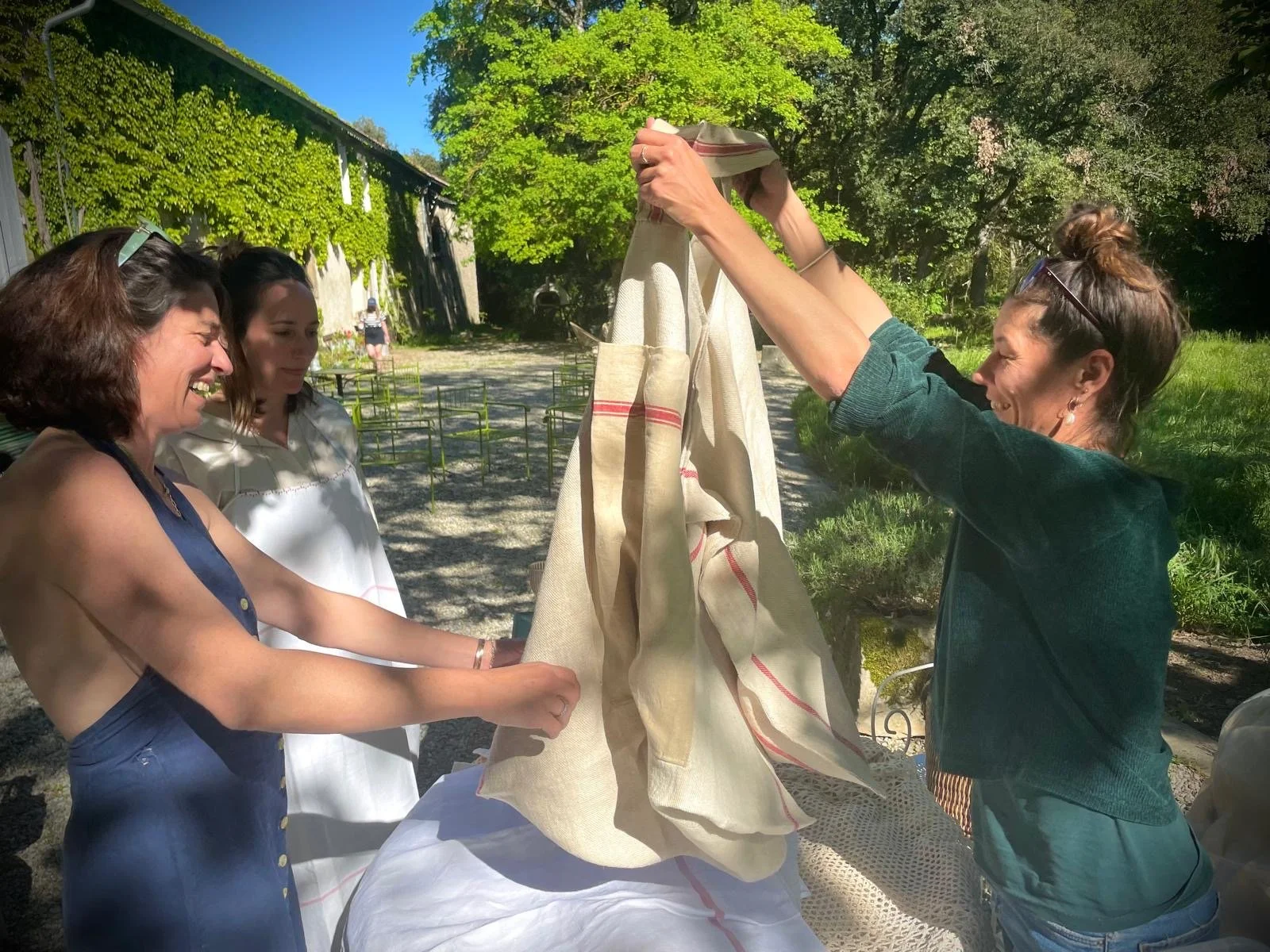 looking at linen.JPG