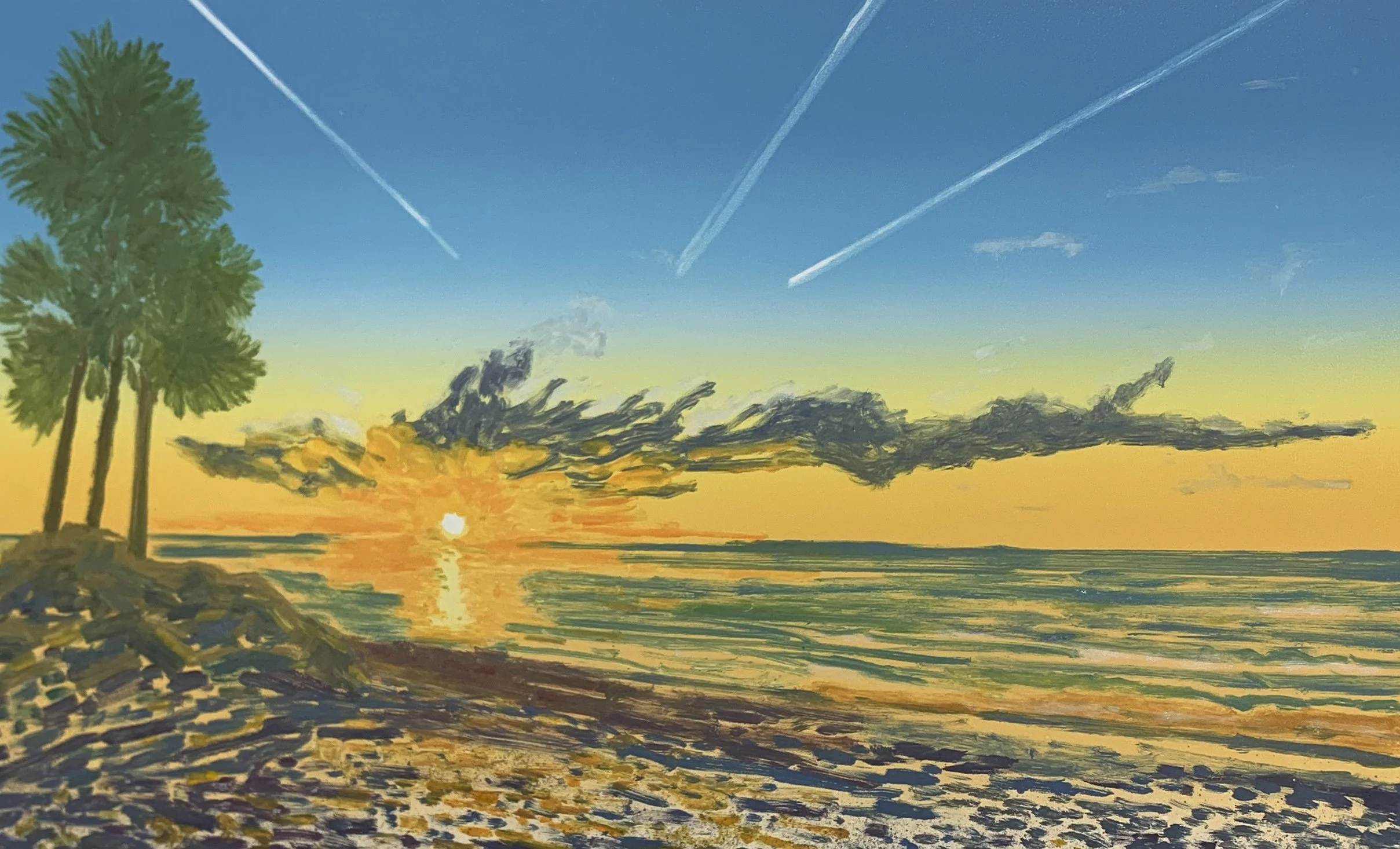 Gulf Coast Sunset, Monotype, 20 x 26, $550