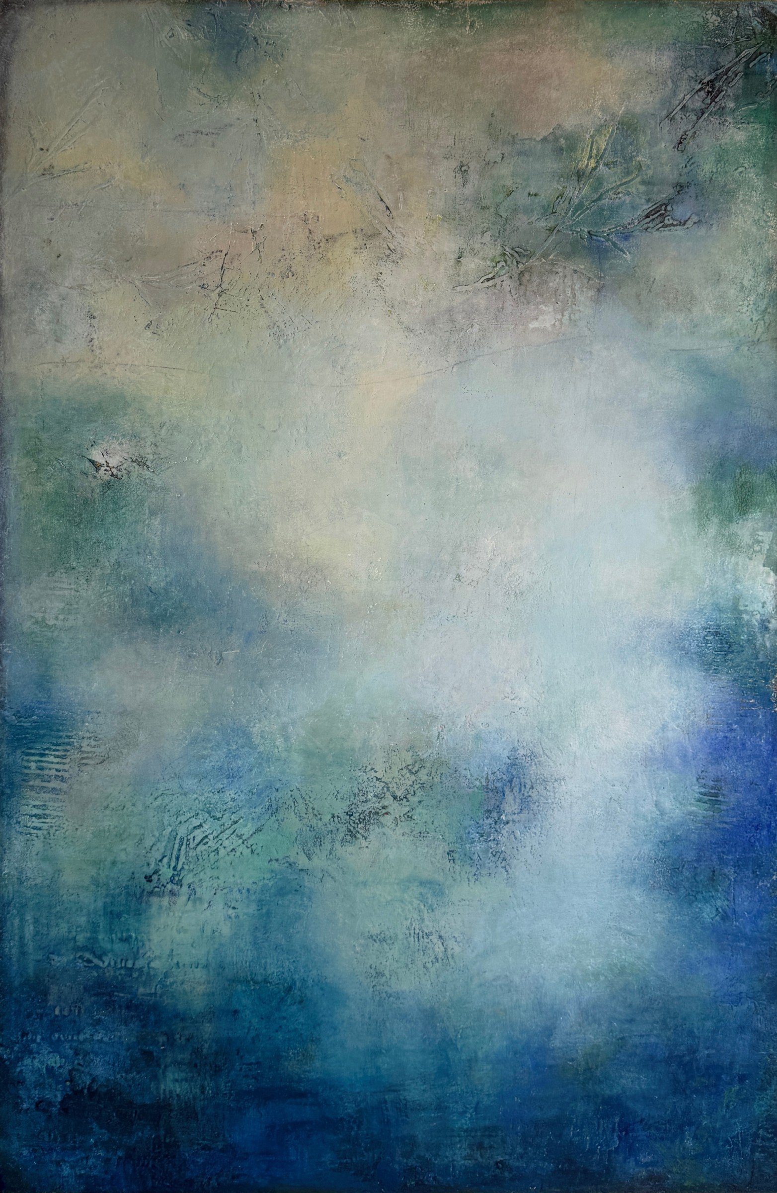 Between Breaths
Oil and Cold Wax on Birch Panel
24” x 36”
