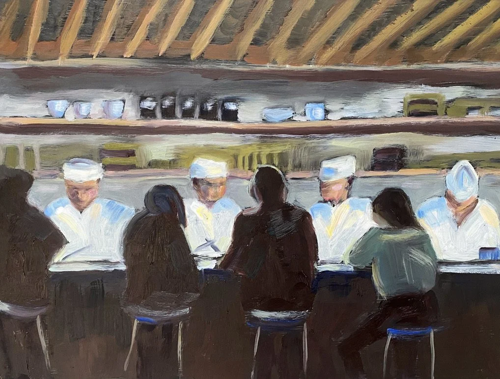 Sushi Prep, oil on panel, 12x16”, $360 SOLD