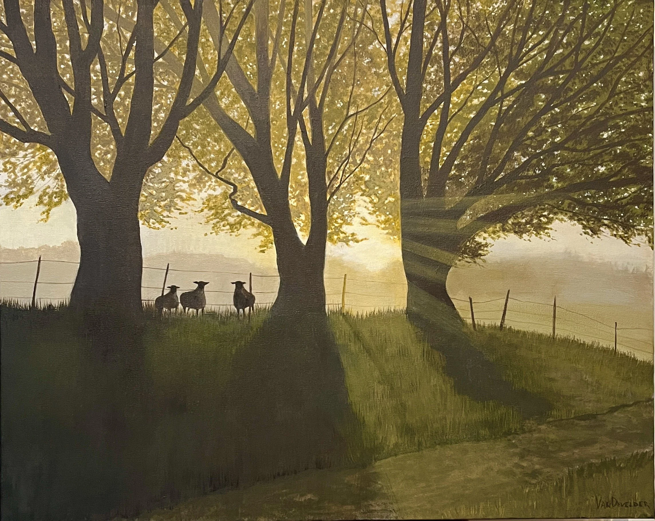 Three Trees, acrylic on canvas, 30"x24"