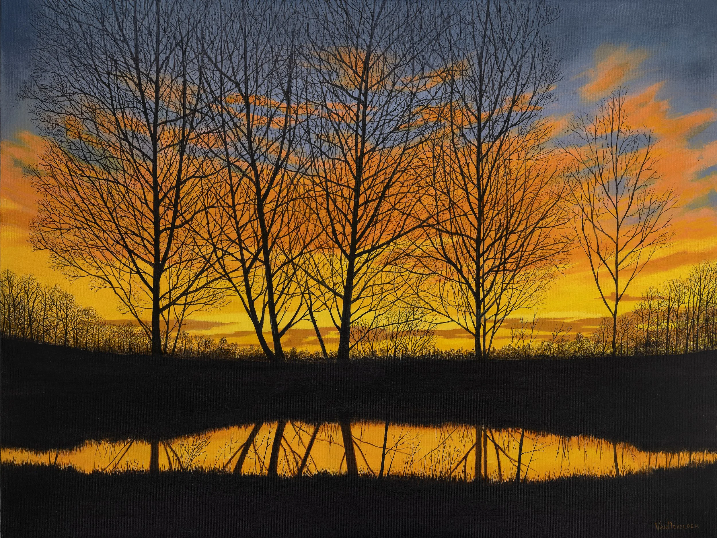 Winter Glow, acrylic on canvas, 40"x30"