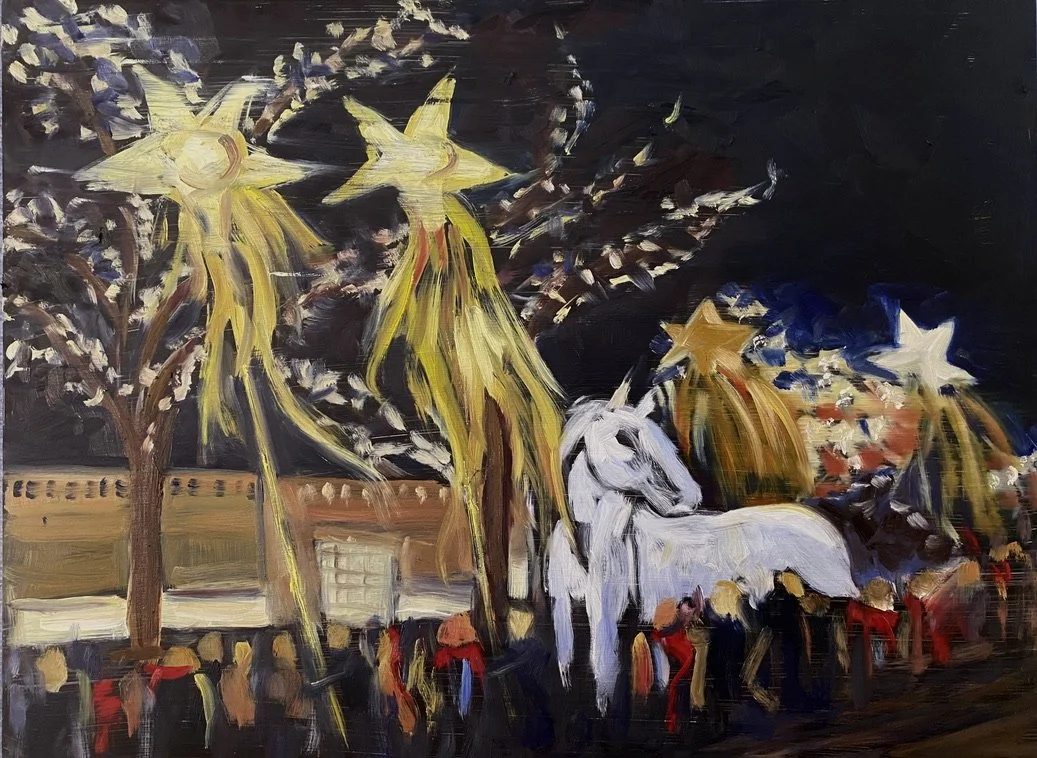 Sinterklass 1, oil on panel, 12x16”, $360