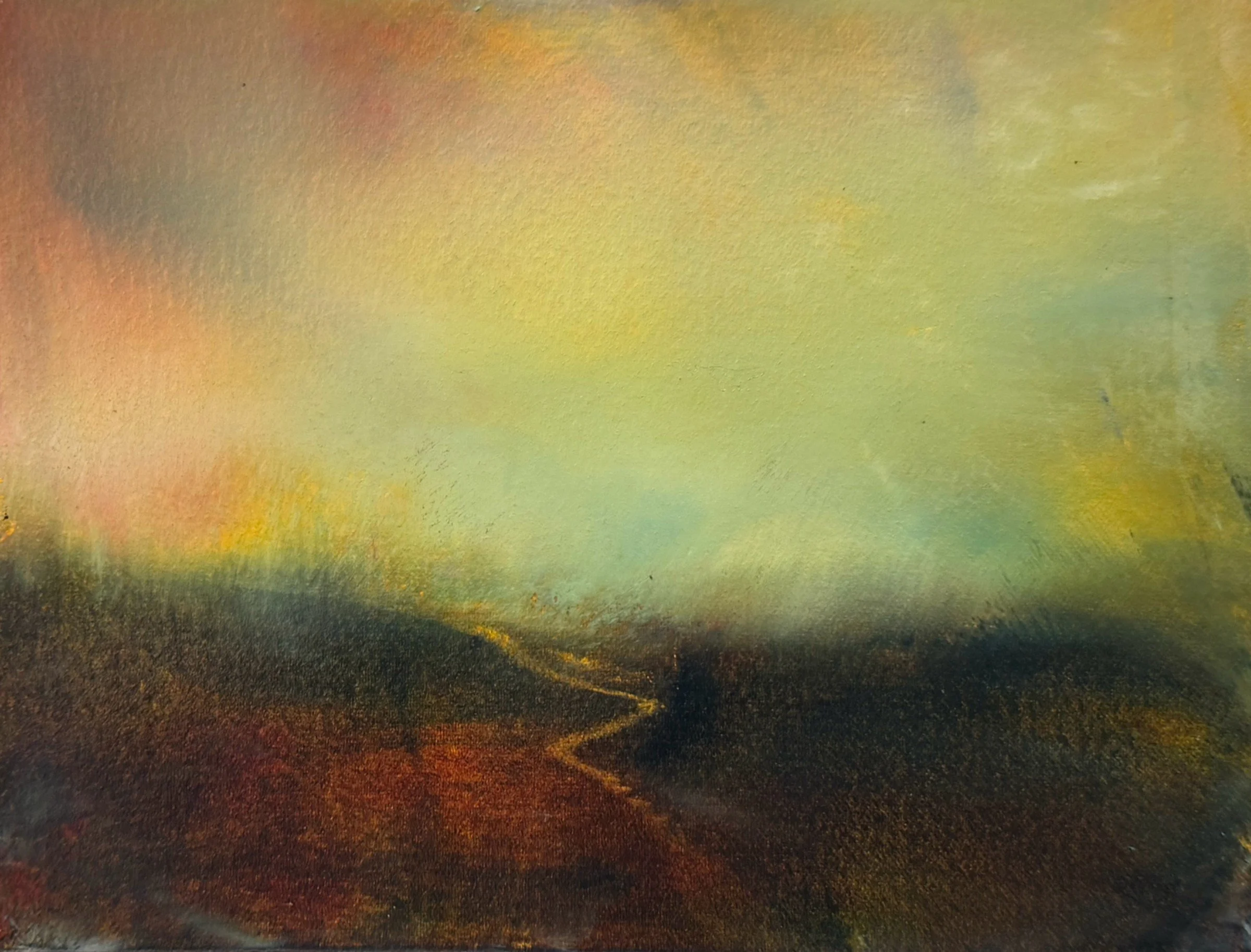 Into the Far
Oil and cold wax on arches oil paper
5” x 7”

